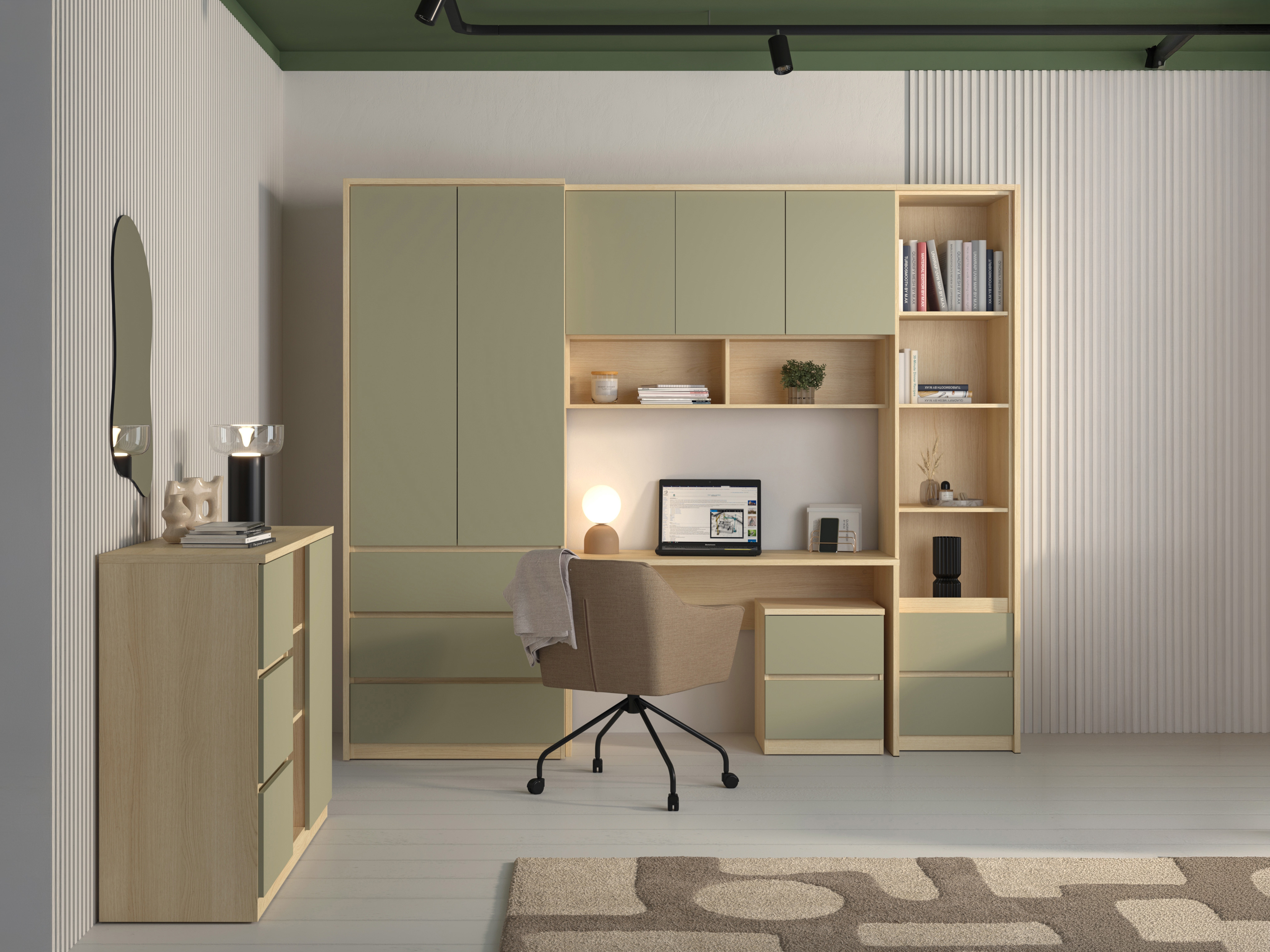 Wall cabinet Nolcala 104 (Oak + Eucalyptus)