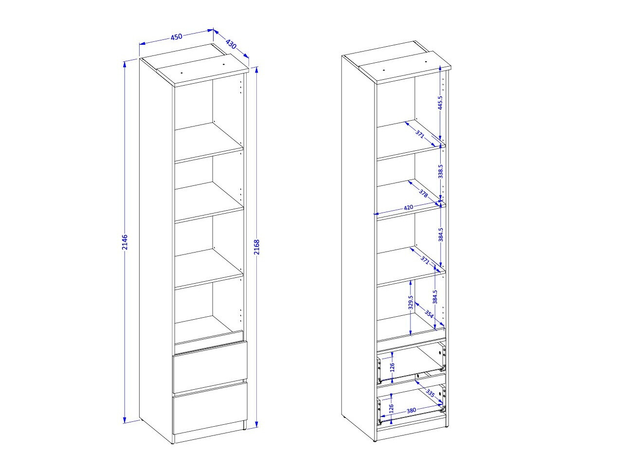 Bookcase Nolcala 111 (Oak + Beige)