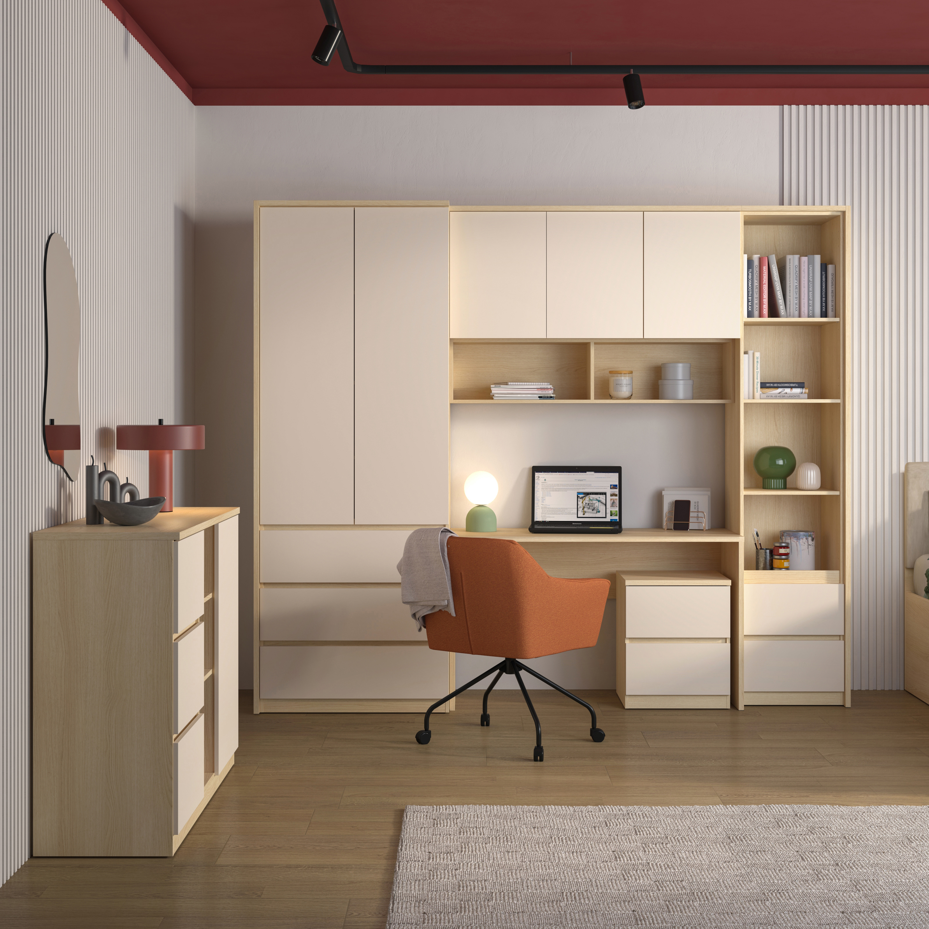 Bookcase Nolcala 111 (Oak + Beige)