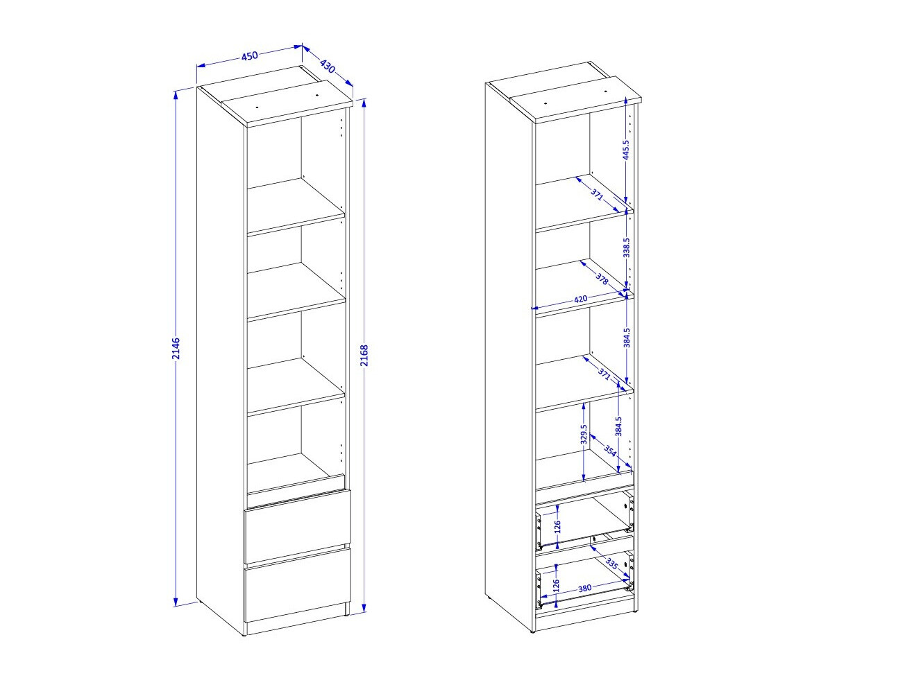 Bookcase Nolcala 111 (Oak + Eucalyptus)