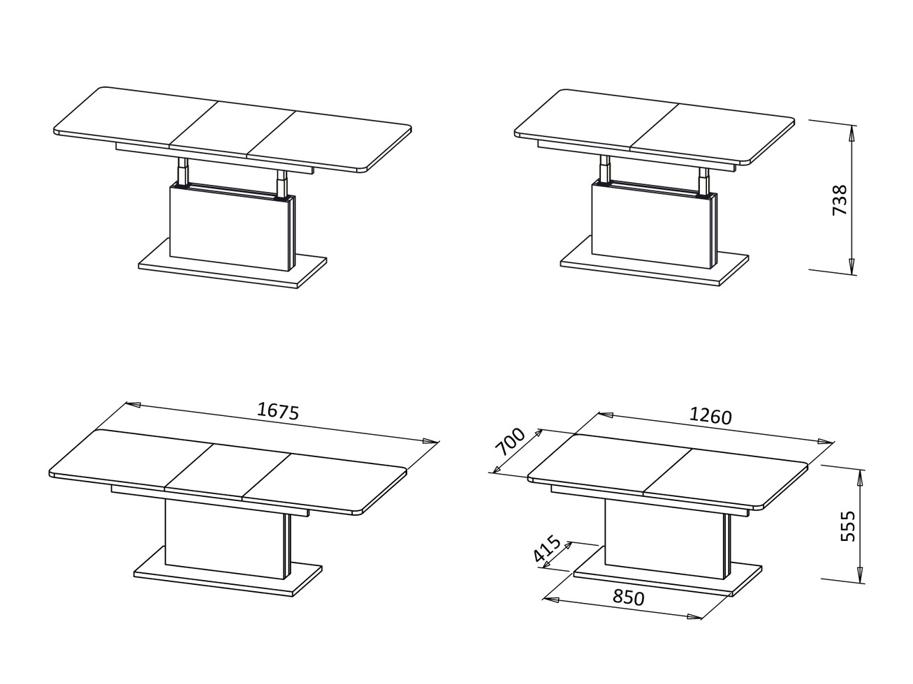 Coffee table transformer Houston 1253 (Cashmere)