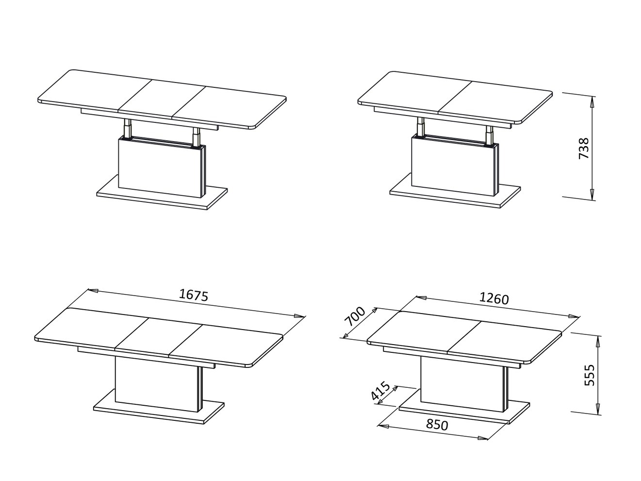 Coffee table transformer Houston 1253 (Wotan Oak)