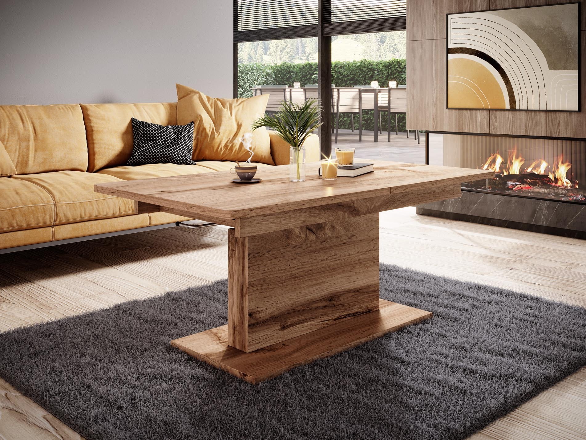 Coffee table transformer Houston 1253 (Wotan Oak)