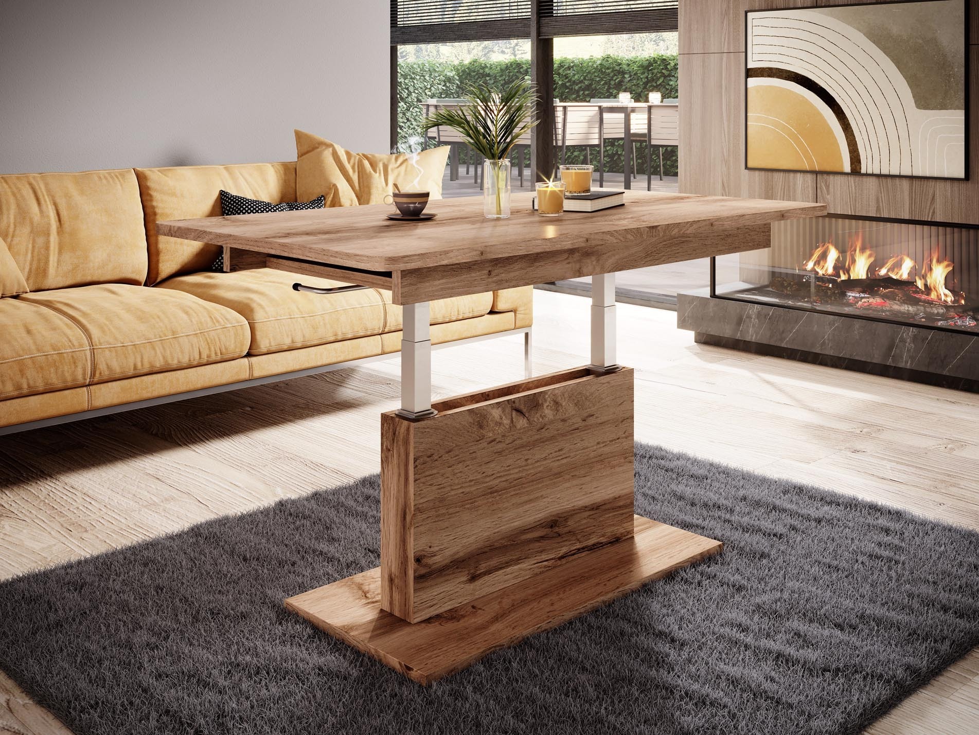 Coffee table transformer Houston 1253 (Wotan Oak)