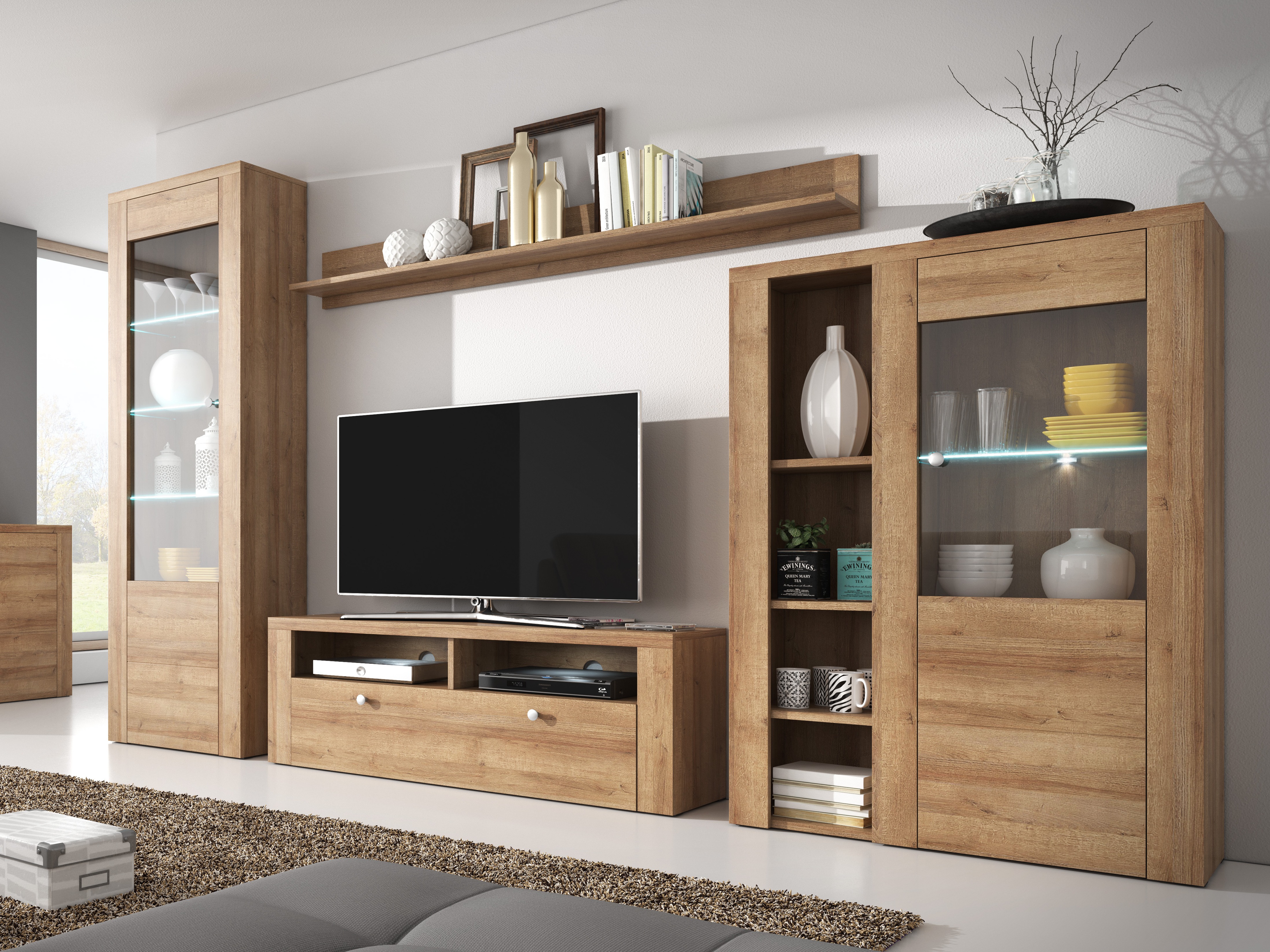 Wall shelf Salelbo 101 (Riviera oak)