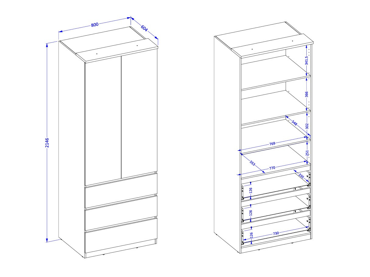 Wardrobe Nolcala 110 (Oak + Beige)