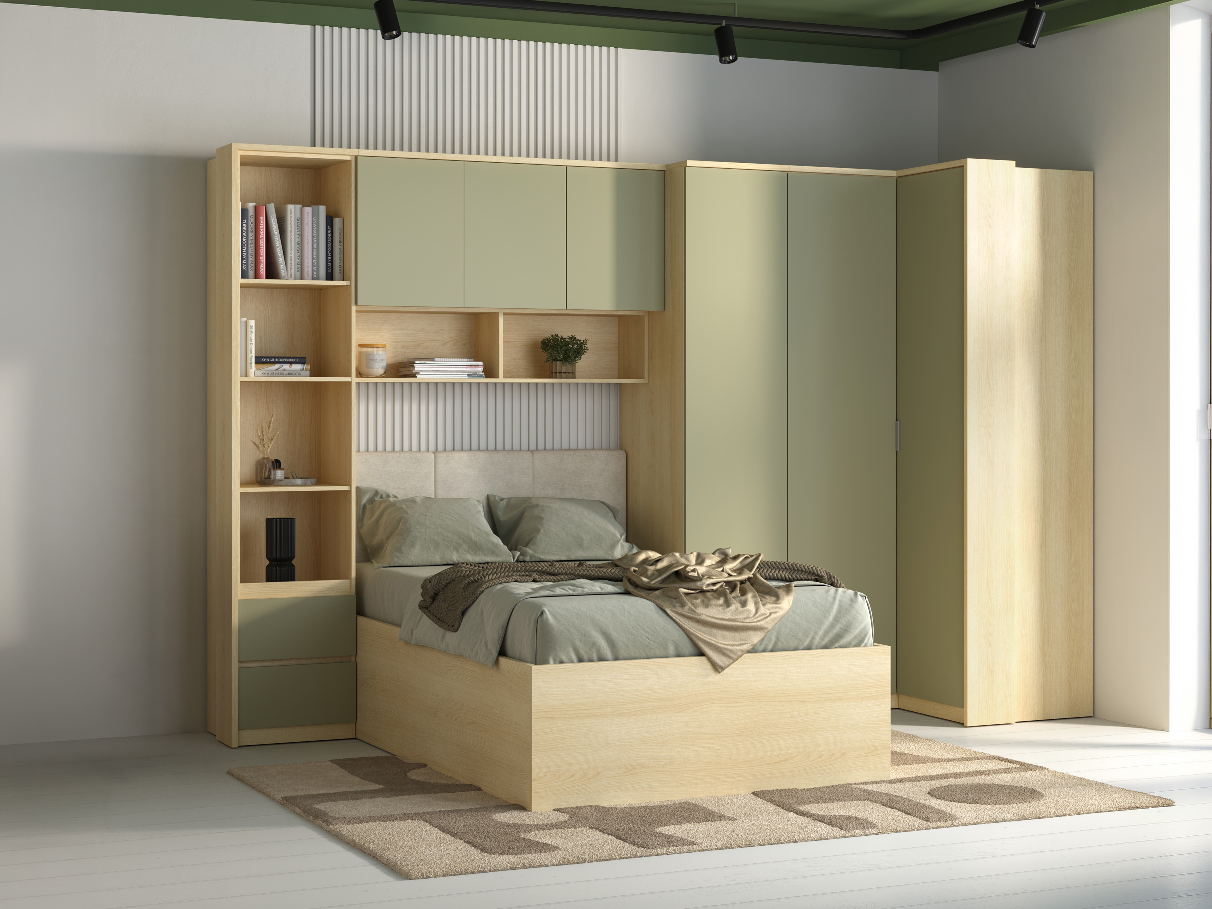 Wardrobe Nolcala 110 (Oak + Eucalyptus)