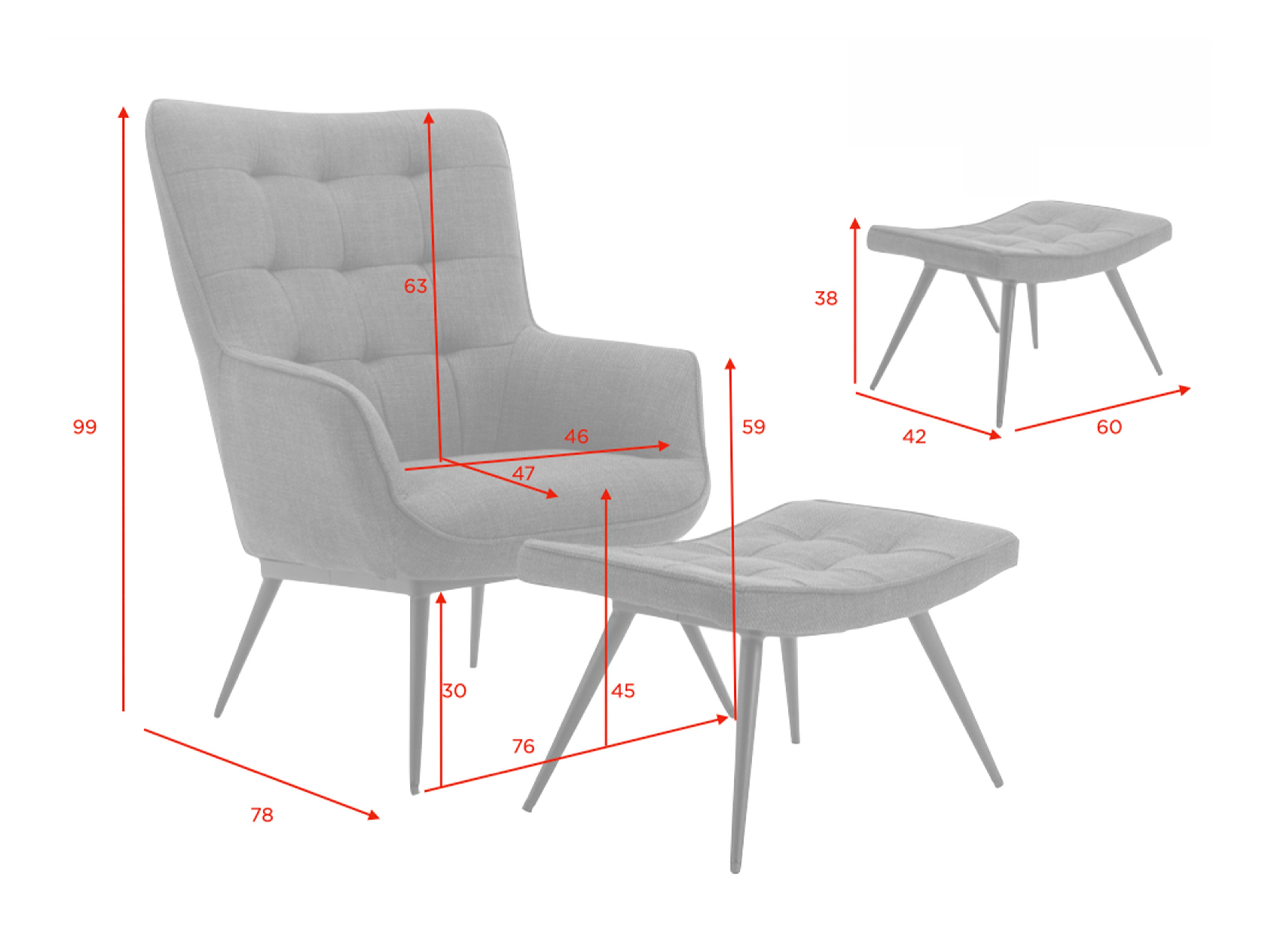 Armchair Anaheim 119 (Dusty pink)