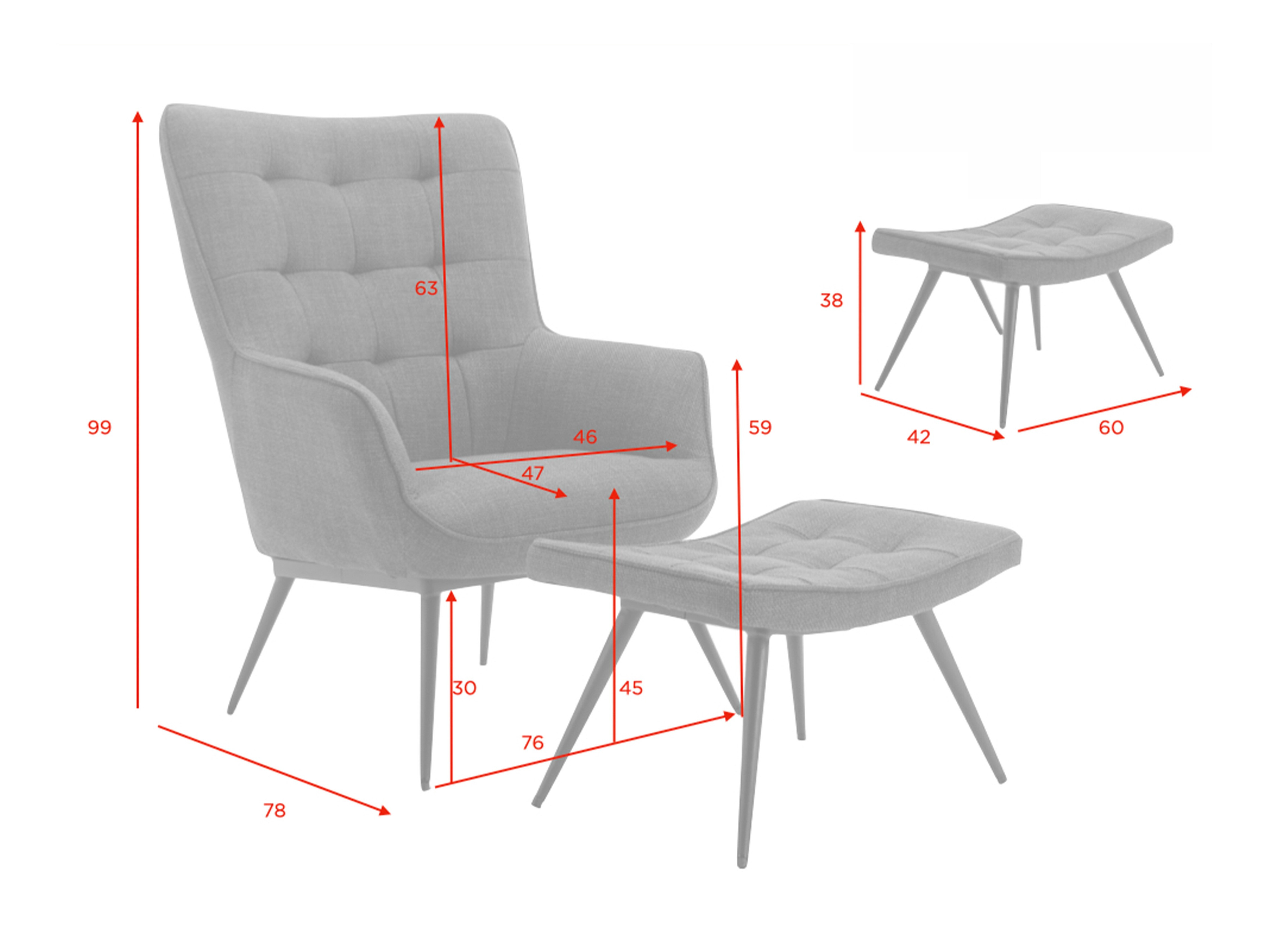 Armchair Anaheim 119 (Graphite)