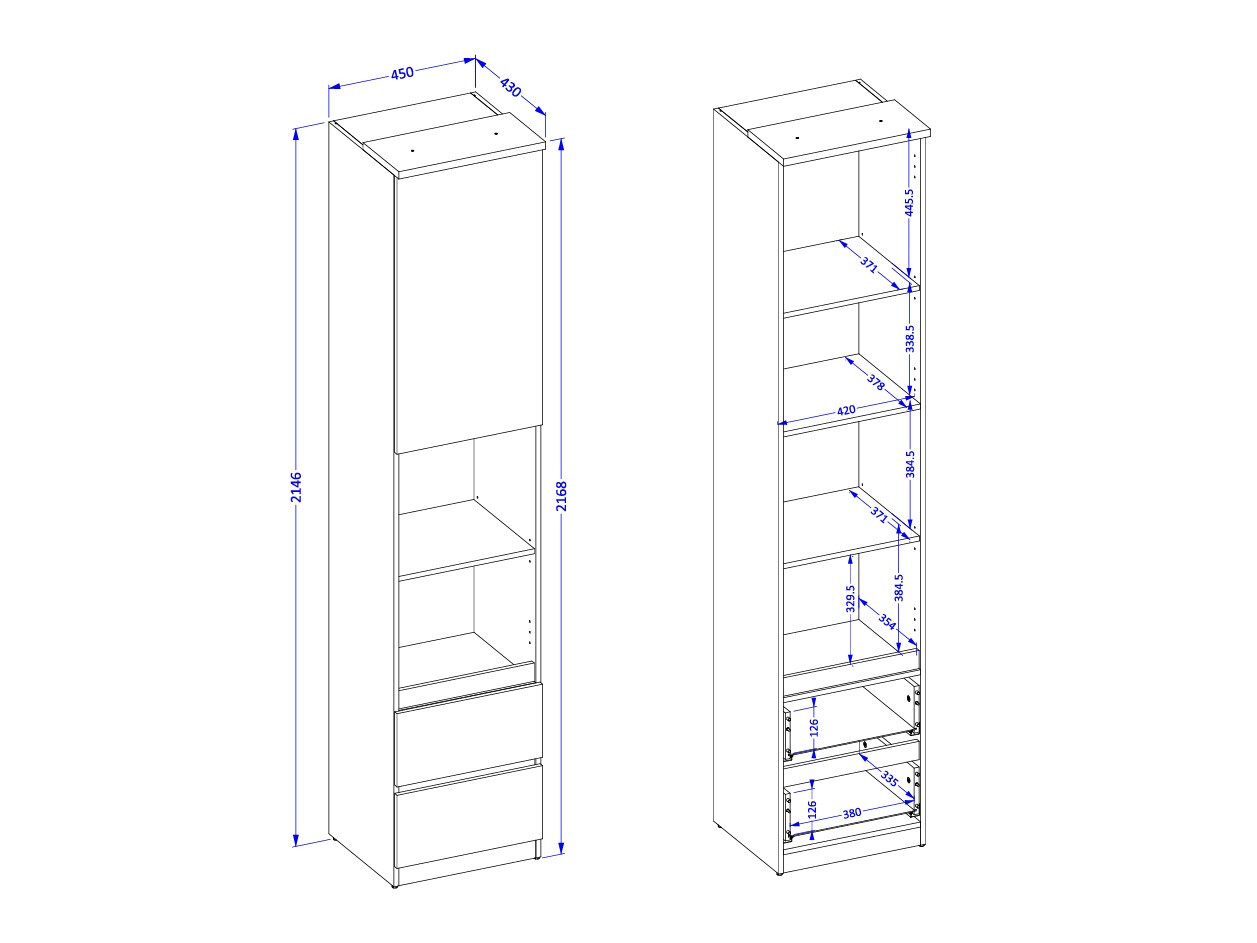 Bookcase Nolcala 112 (Oak + Beige)