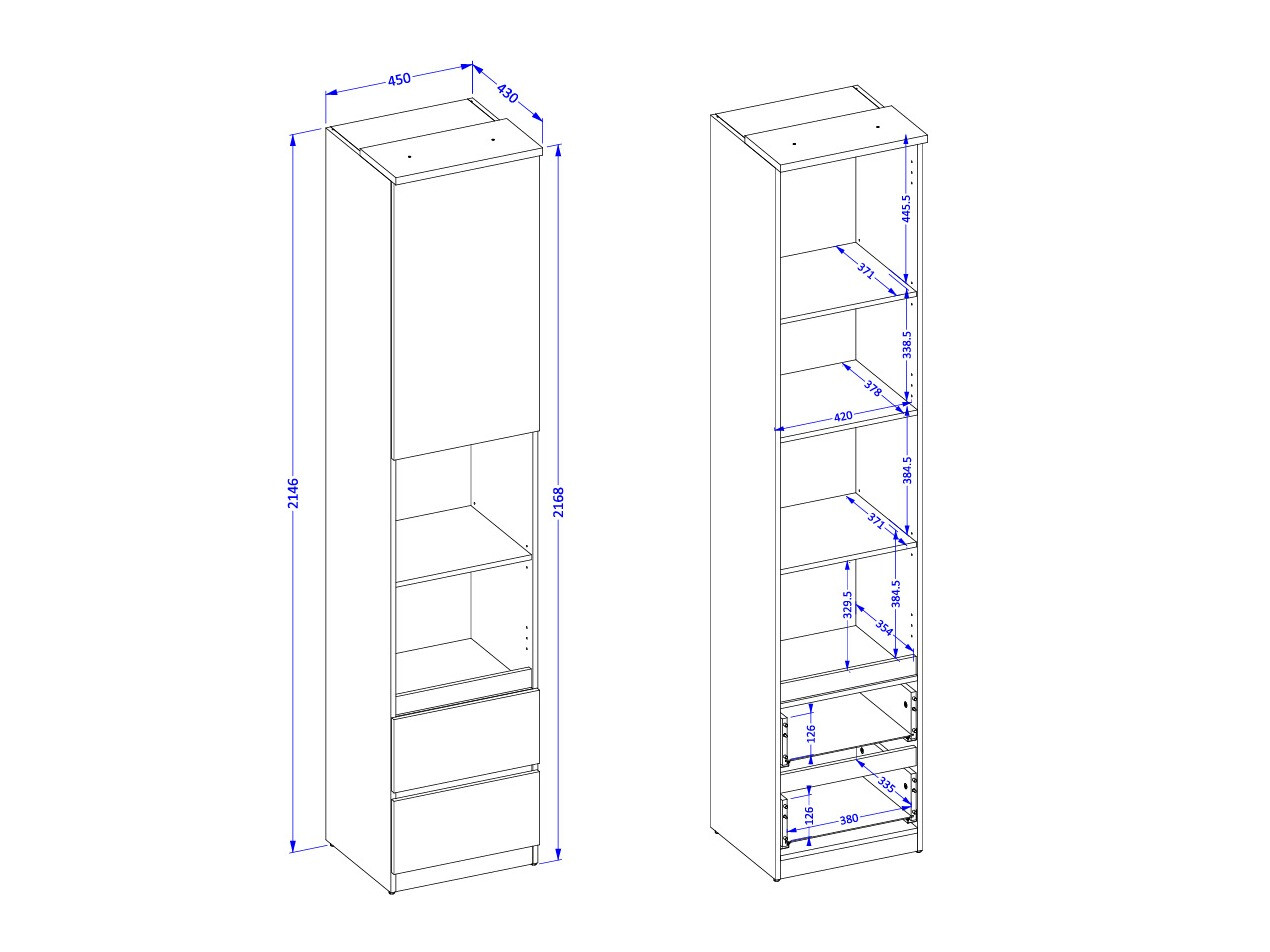 Bookcase Nolcala 112 (Oak + Eucalyptus)