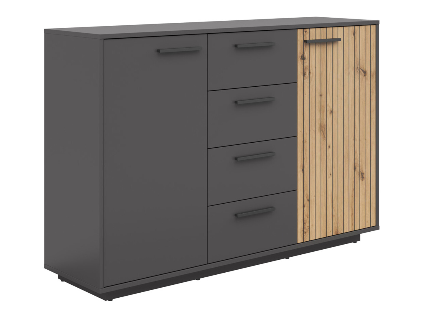 Chest of drawers Melvelo 101 (Anthracite + Artisan oak)
