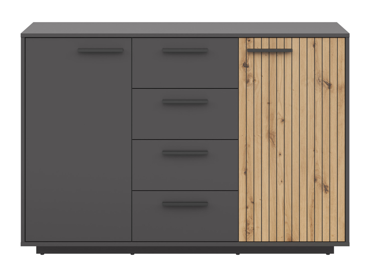 Chest of drawers Melvelo 101 (Anthracite + Artisan oak)