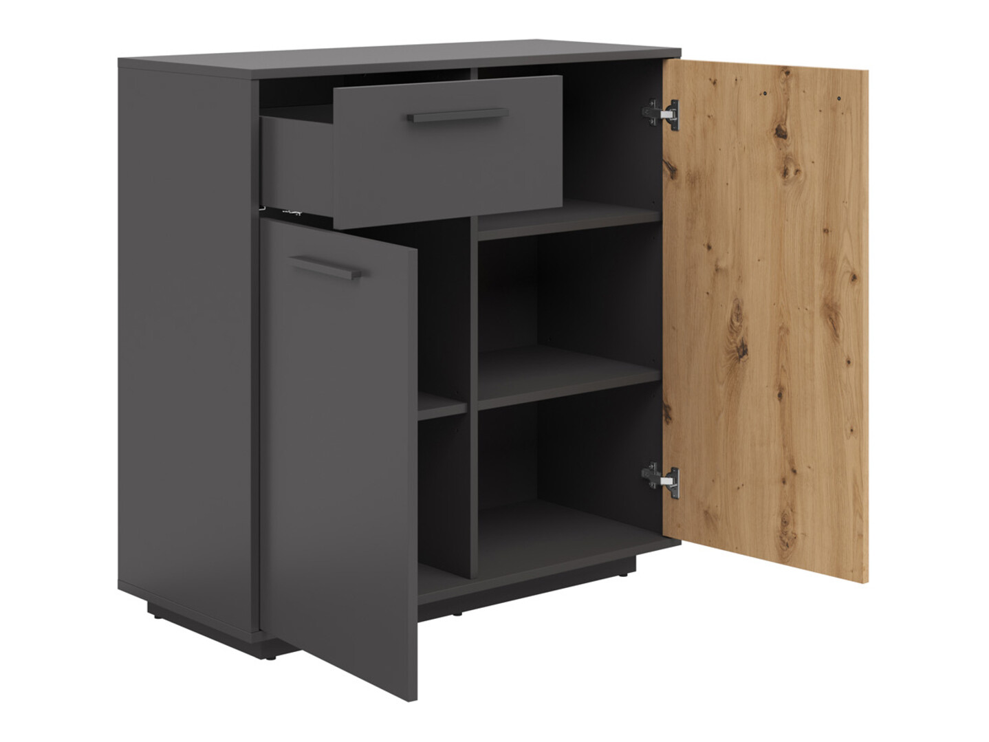 Chest of drawers Melvelo 102 (Anthracite + Artisan oak)
