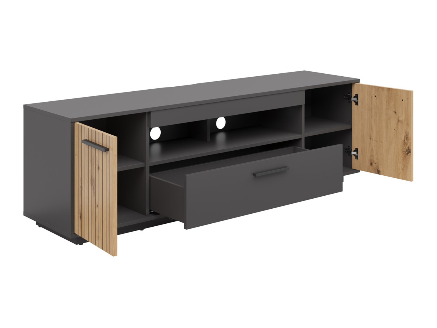 Living room set Melvelo 104 (Anthracite + Artisan oak)