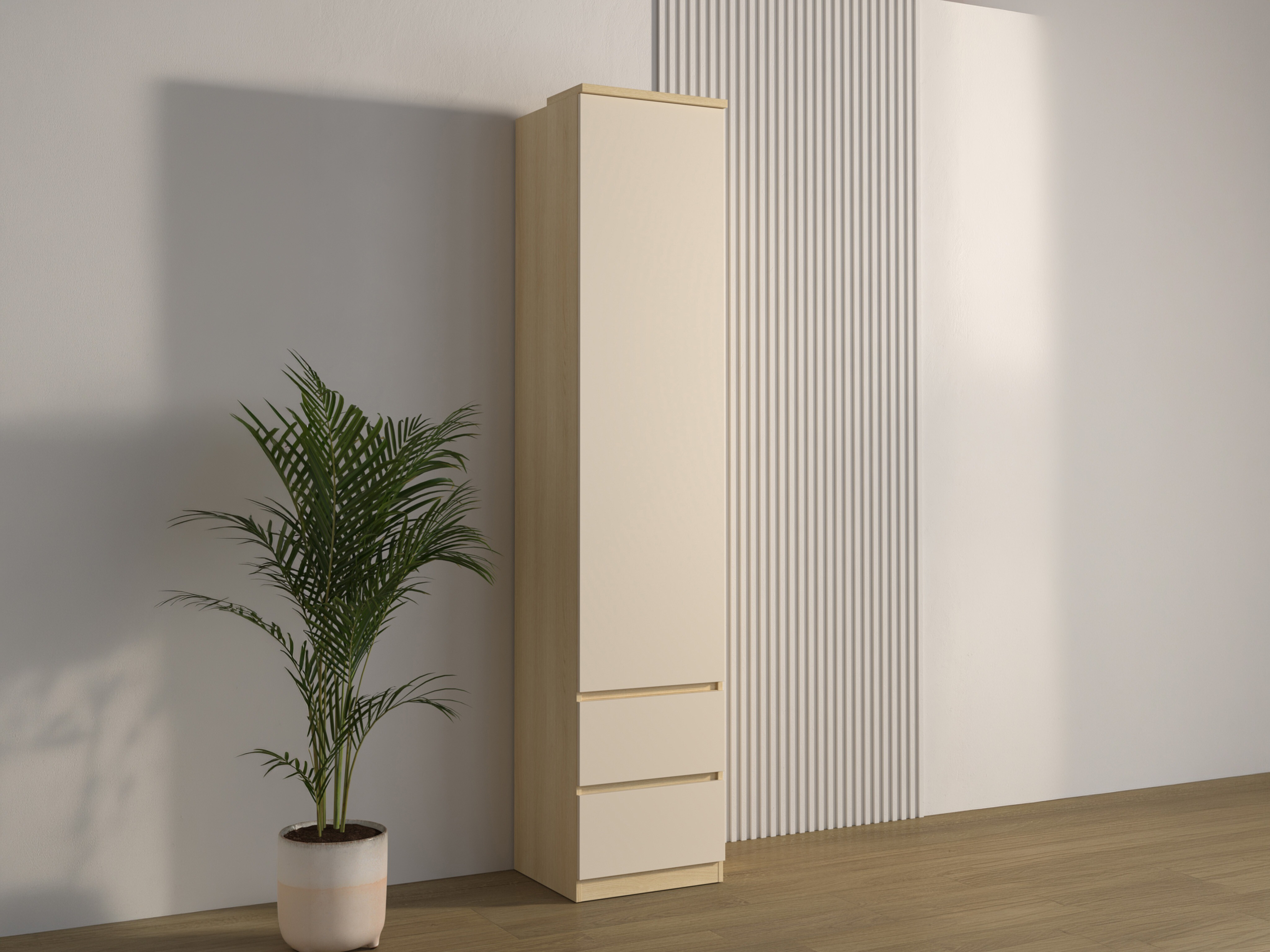 Bookcase Nolcala 115 (Oak + Beige)