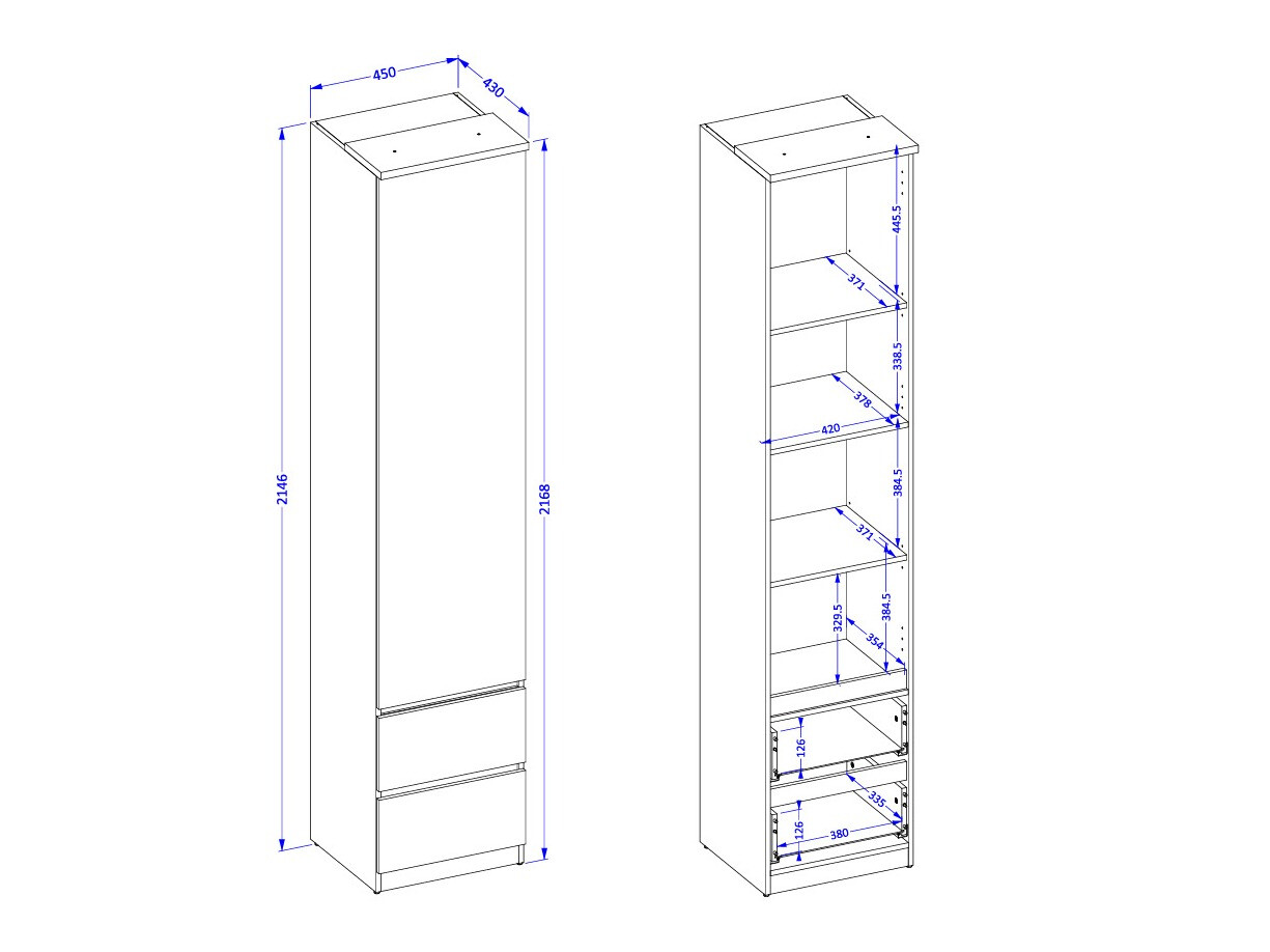 Bookcase Nolcala 115 (Oak + Beige)