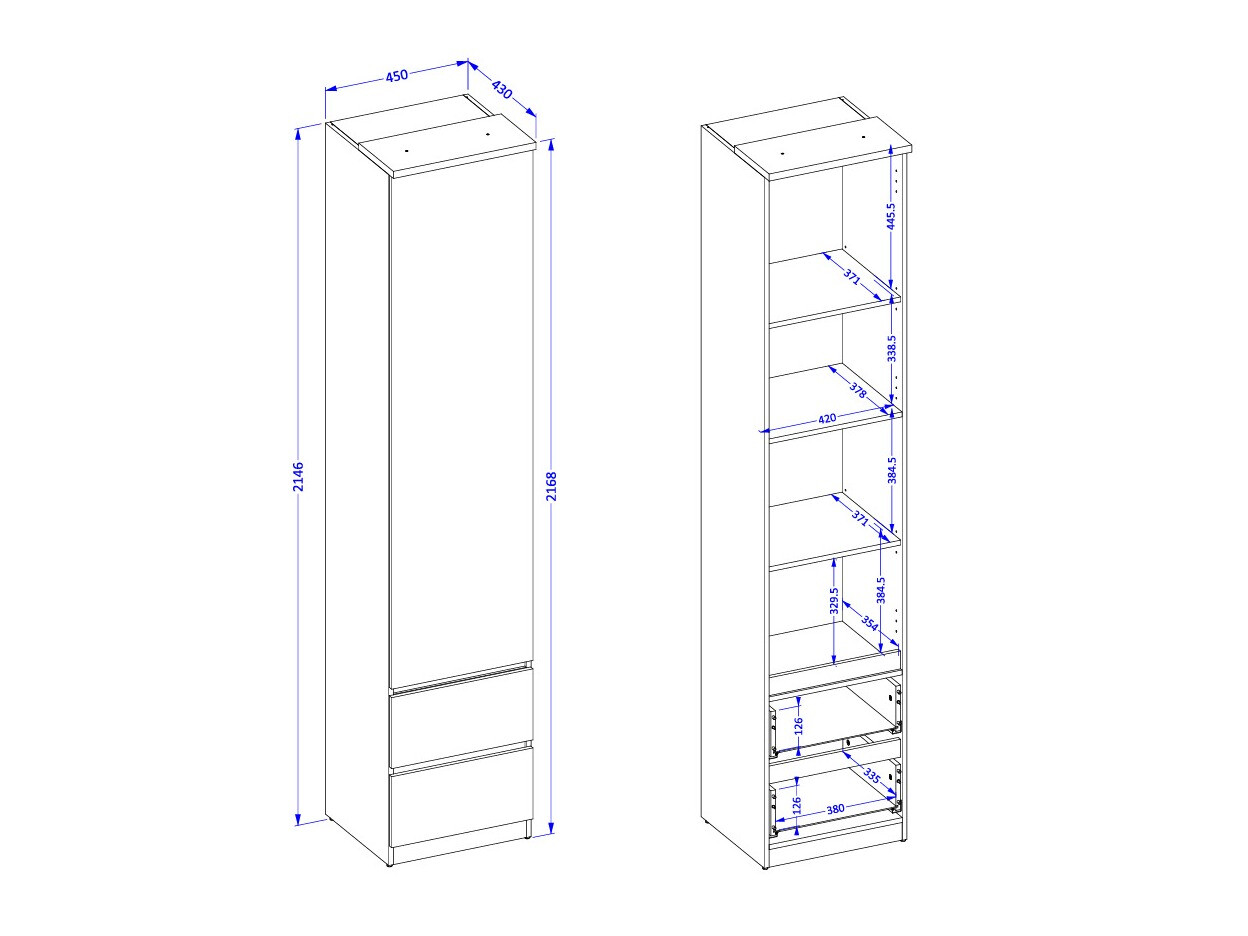 Bookcase Nolcala 115 (Oak + Eucalyptus)