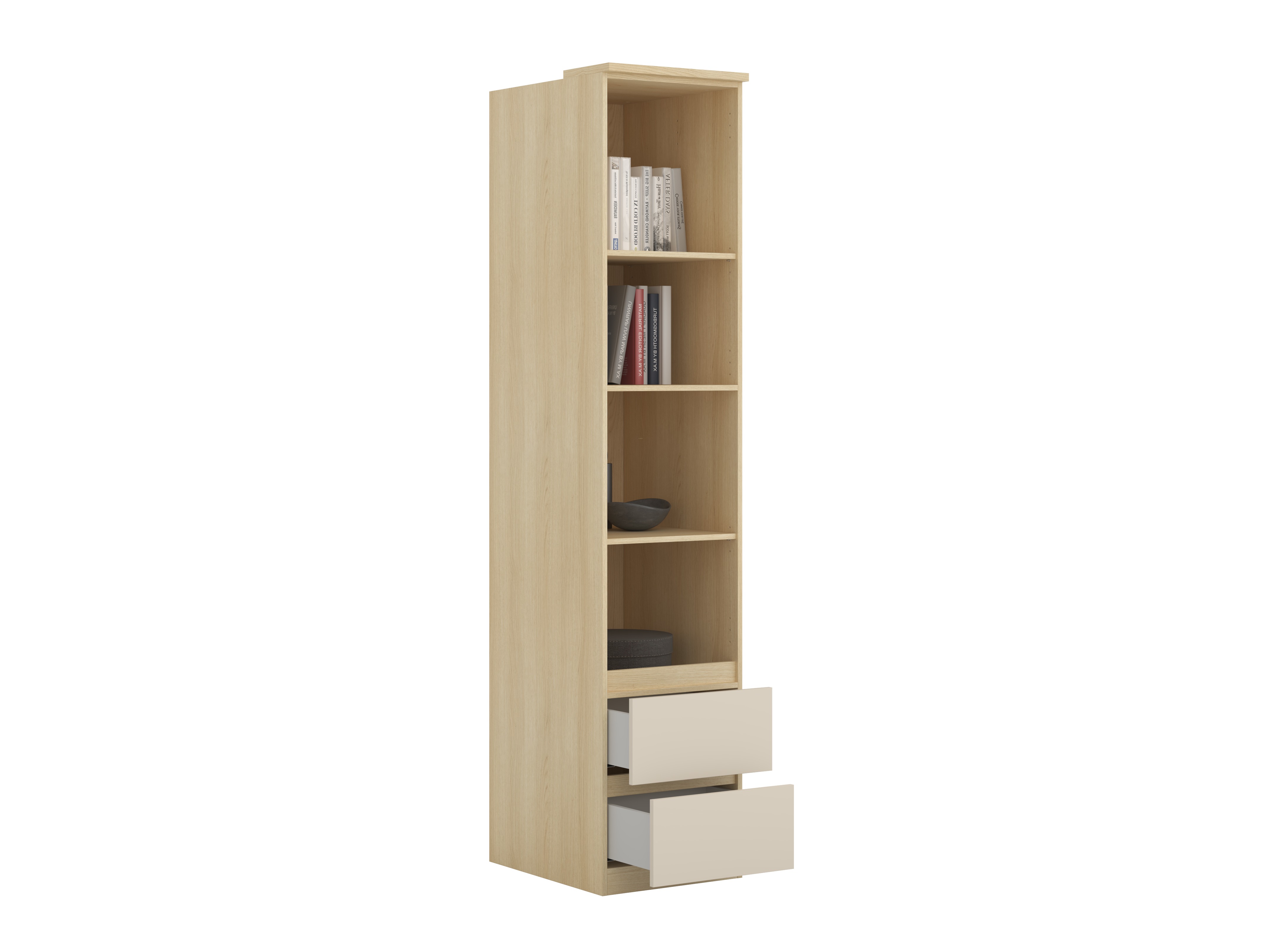 Bookcase Nolcala 117 (Oak + Beige)