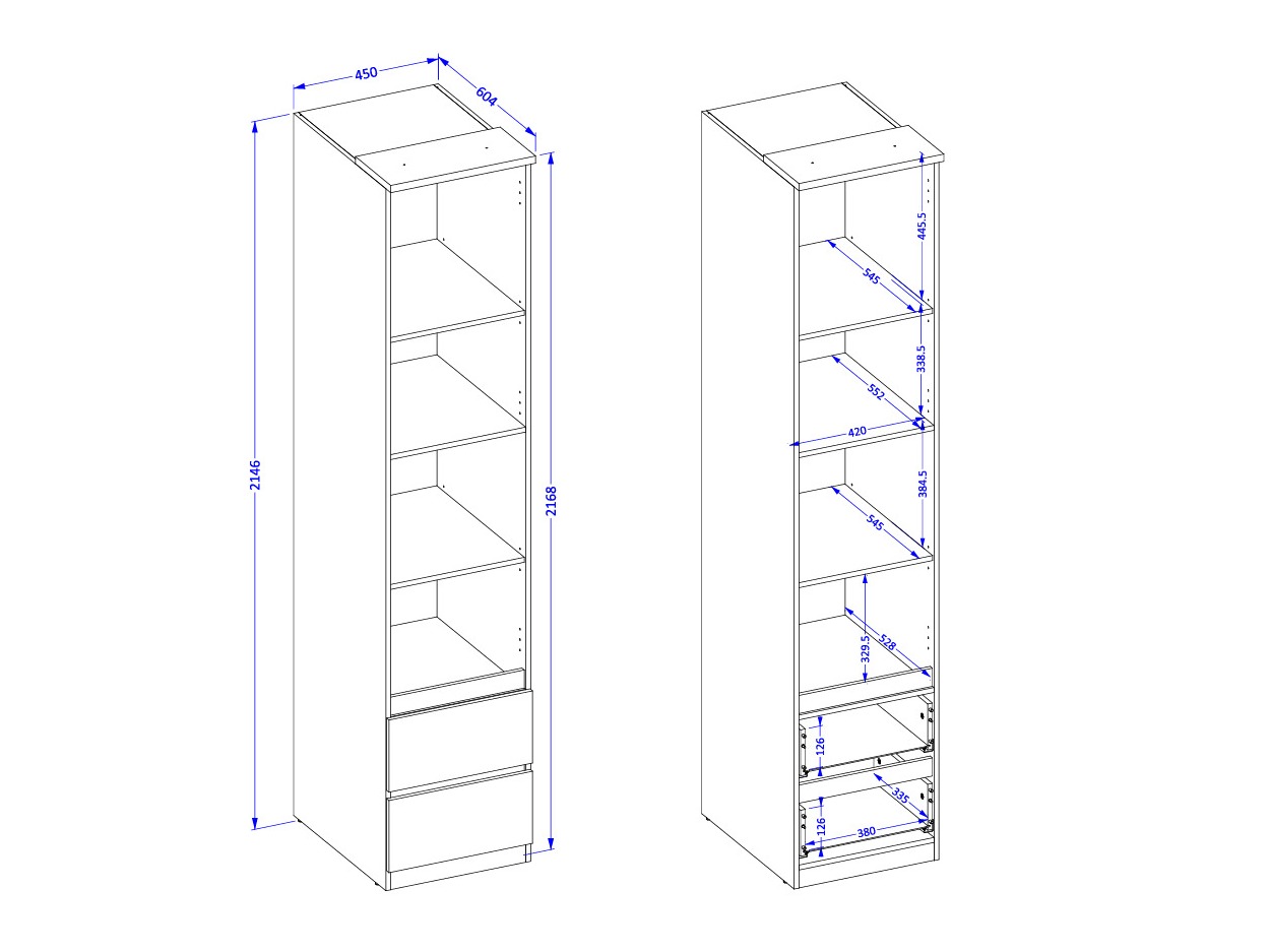 Bookcase Nolcala 117 (Oak + Eucalyptus)