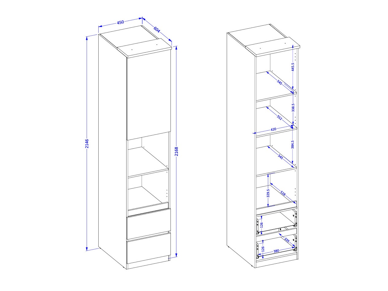 Bookcase Nolcala 118 (Oak + Beige)