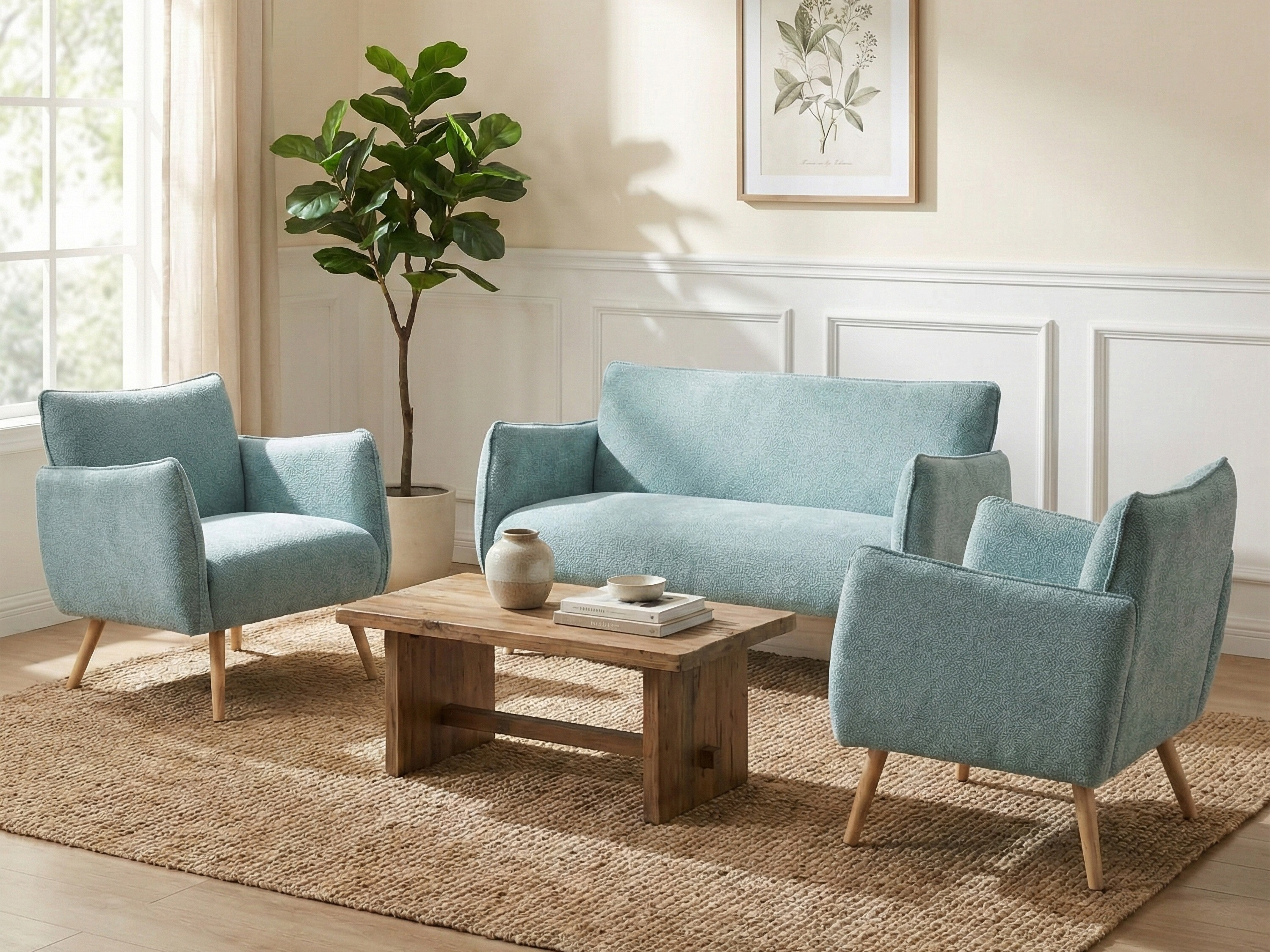 Sofa Anaheim 124 (Light blue)