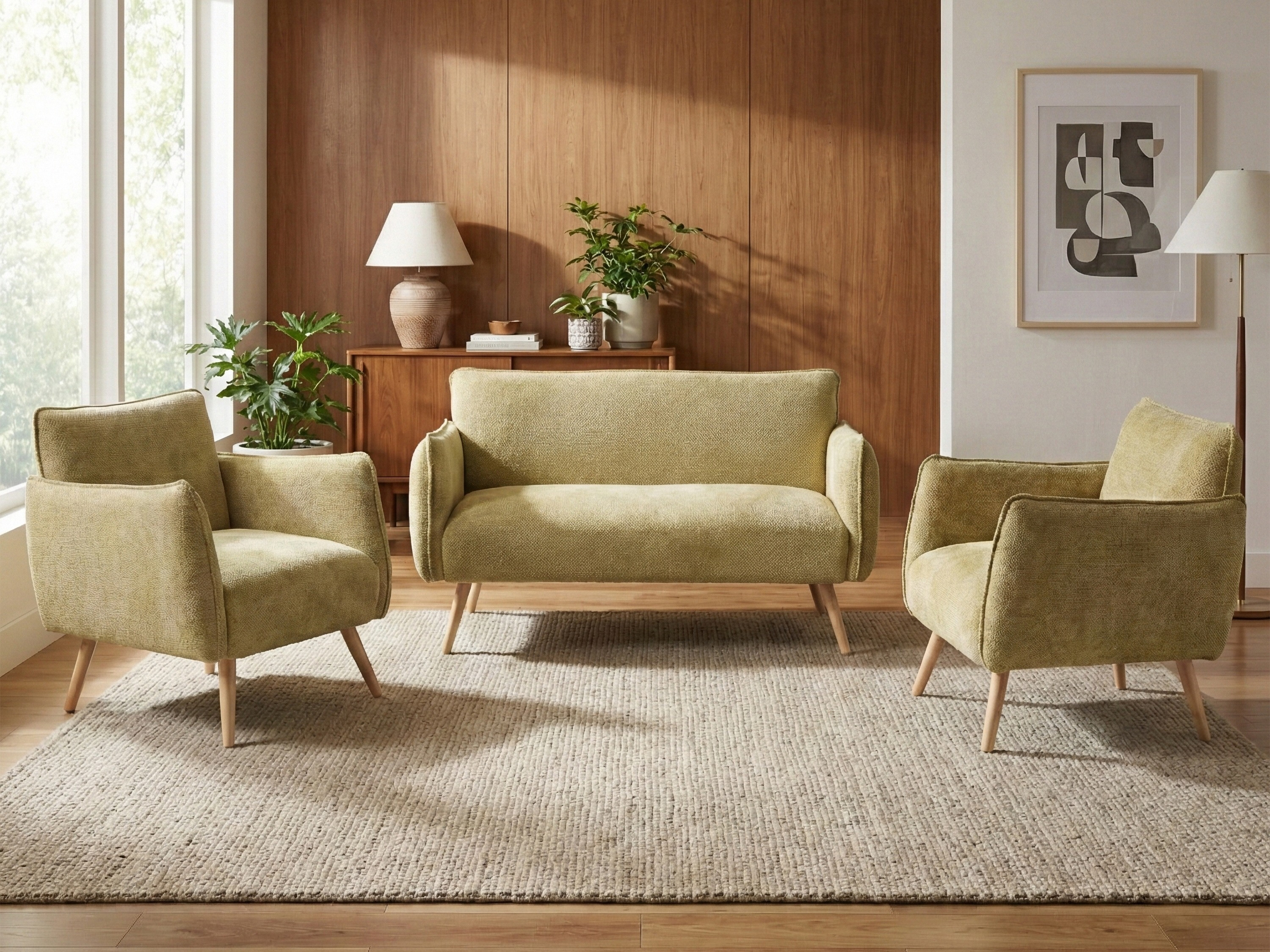 Upholstered furniture set Anaheim 125 (Light green)