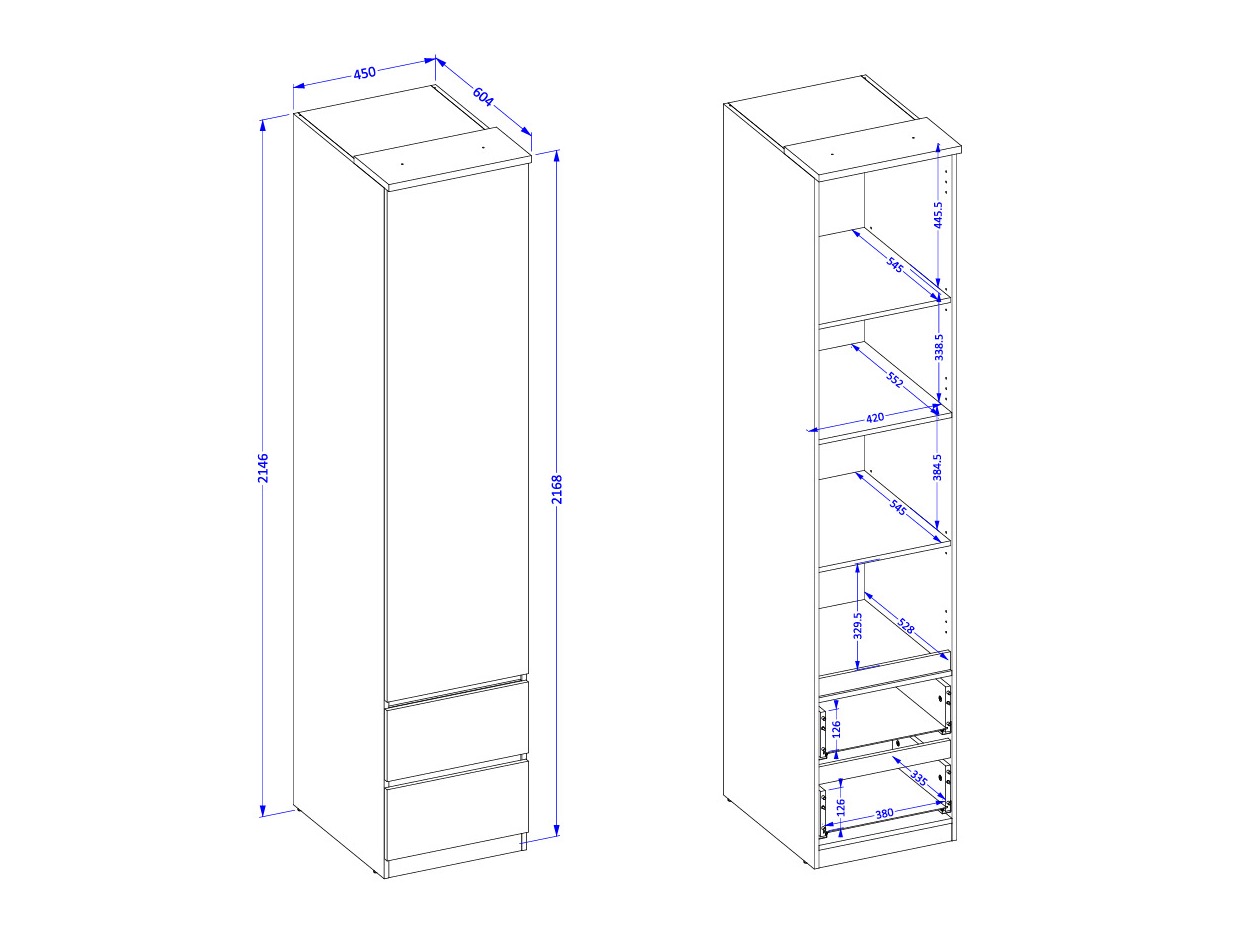 Wardrobe Nolcala 119 (Oak + Eucalyptus)