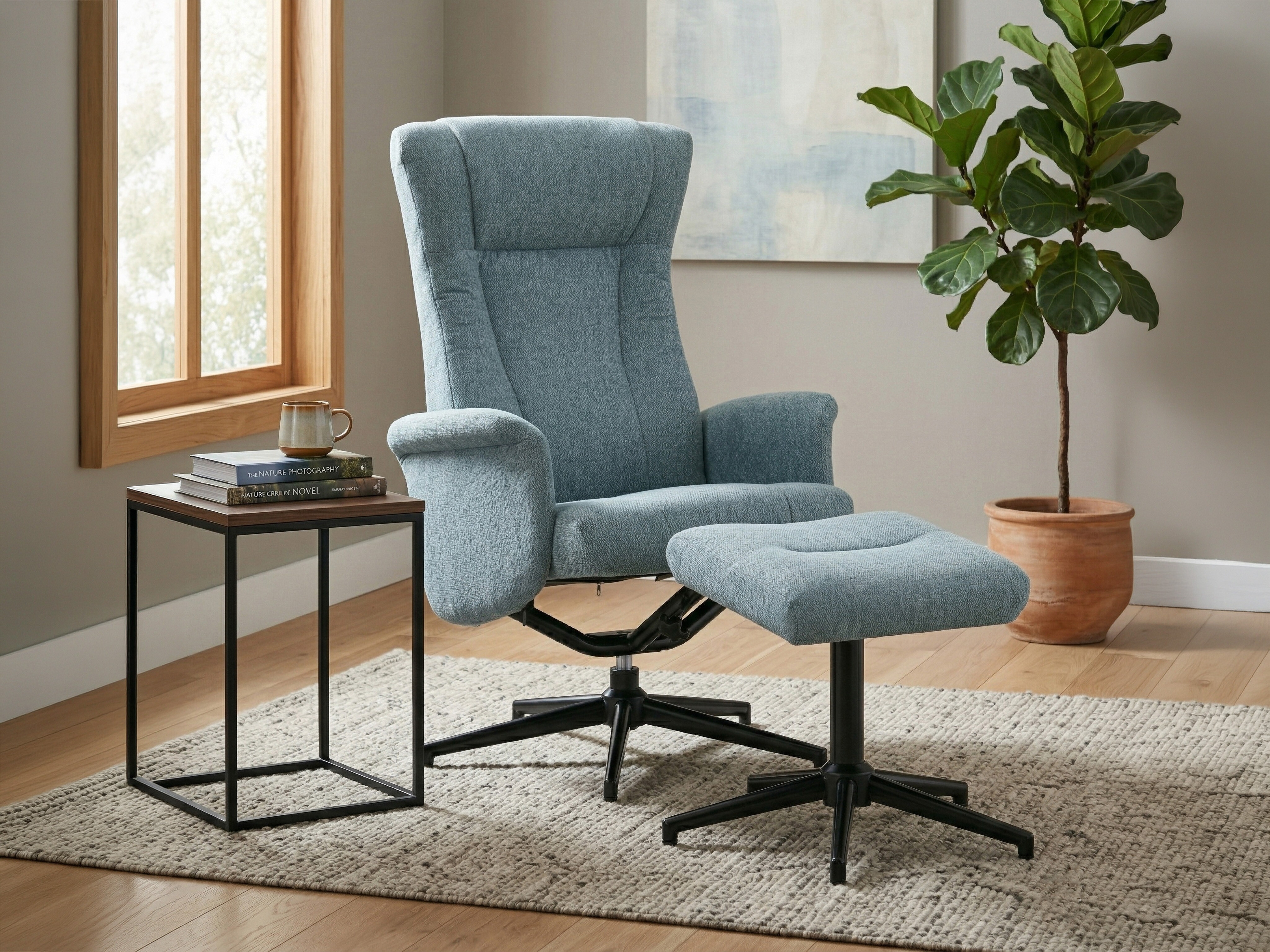 Armchair recliner Anaheim 126 (Light blue)