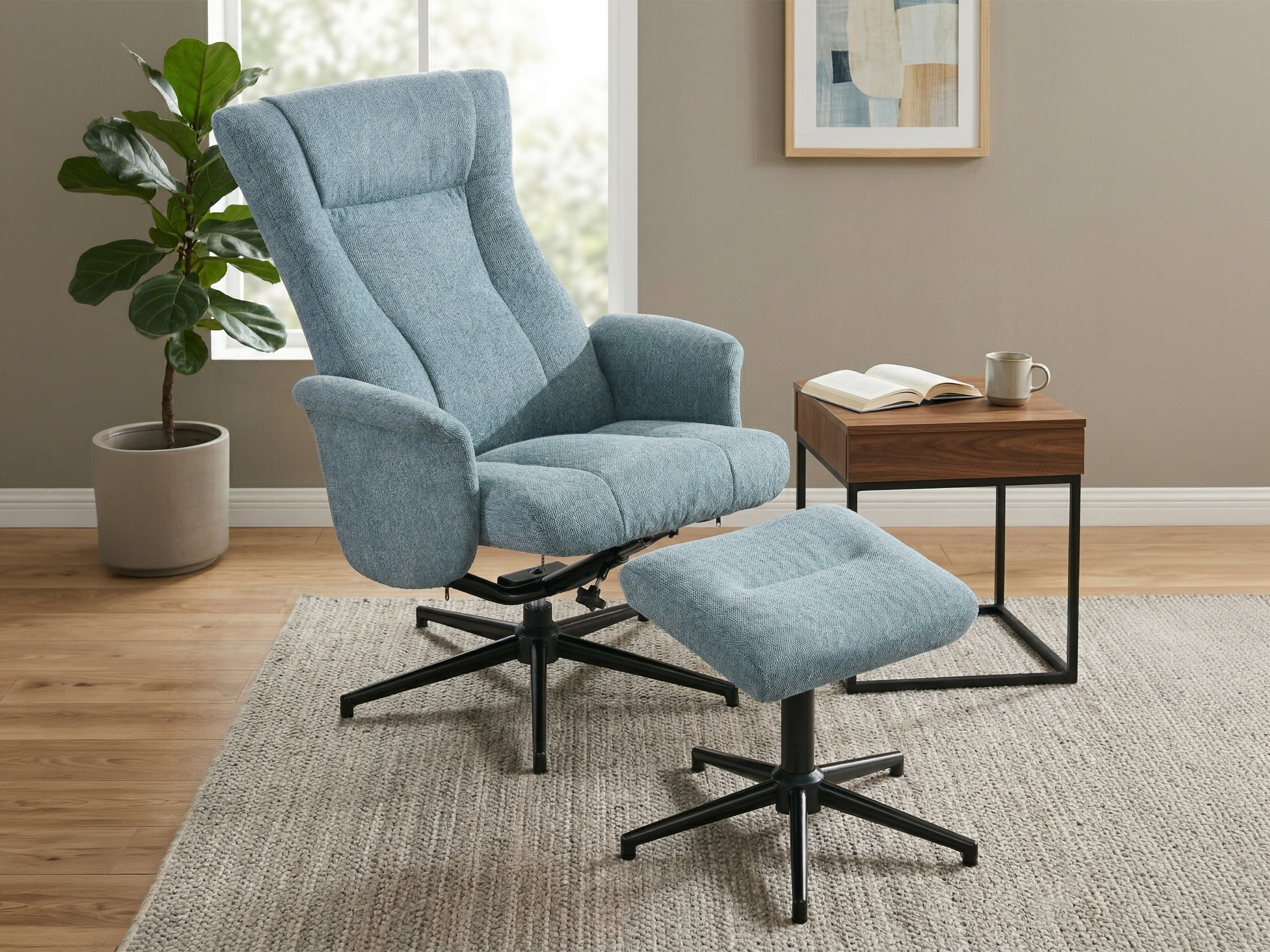 Armchair recliner Anaheim 126 (Light blue)