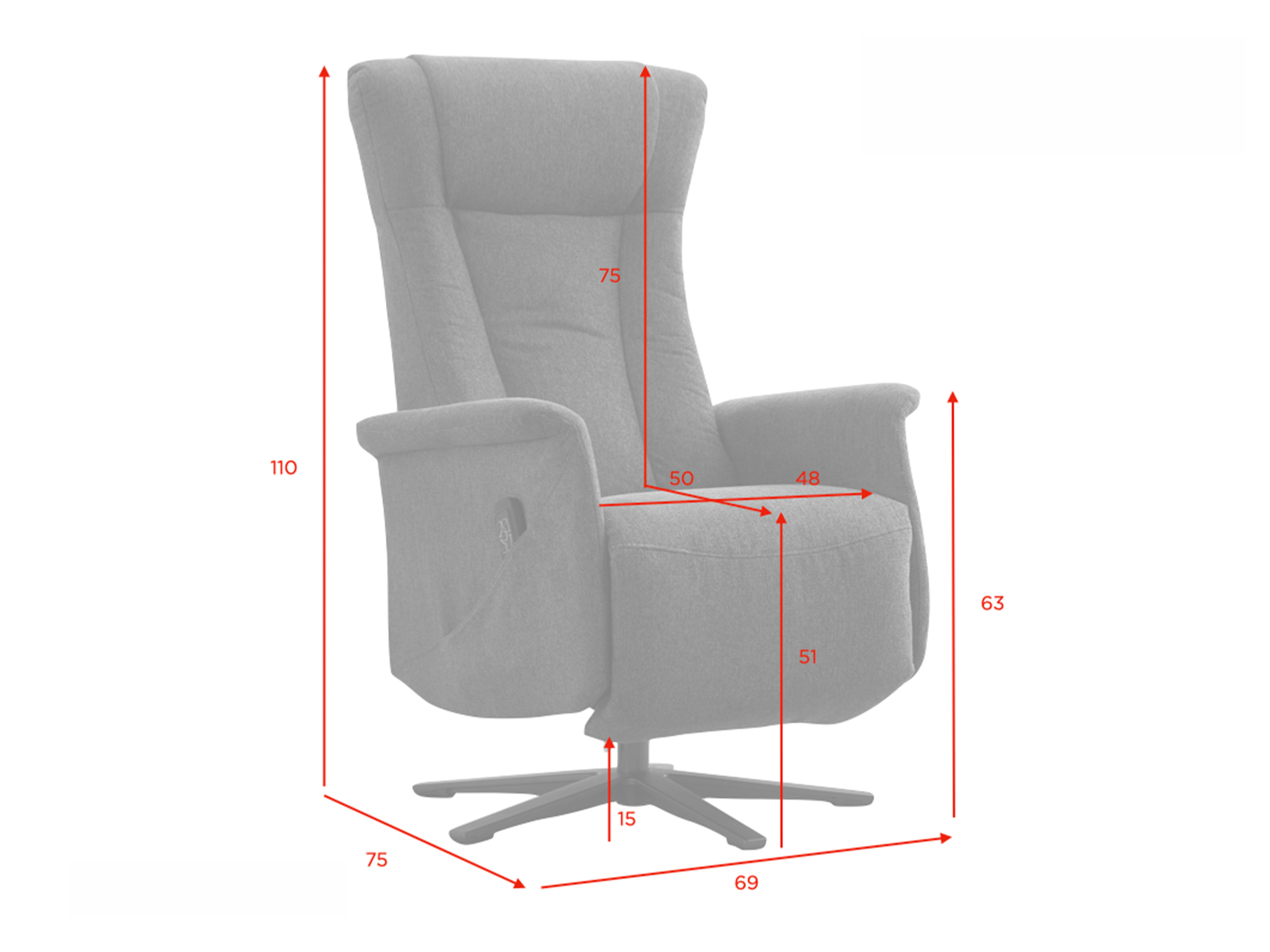 Recliner armchair Anaheim 127 (Pink)