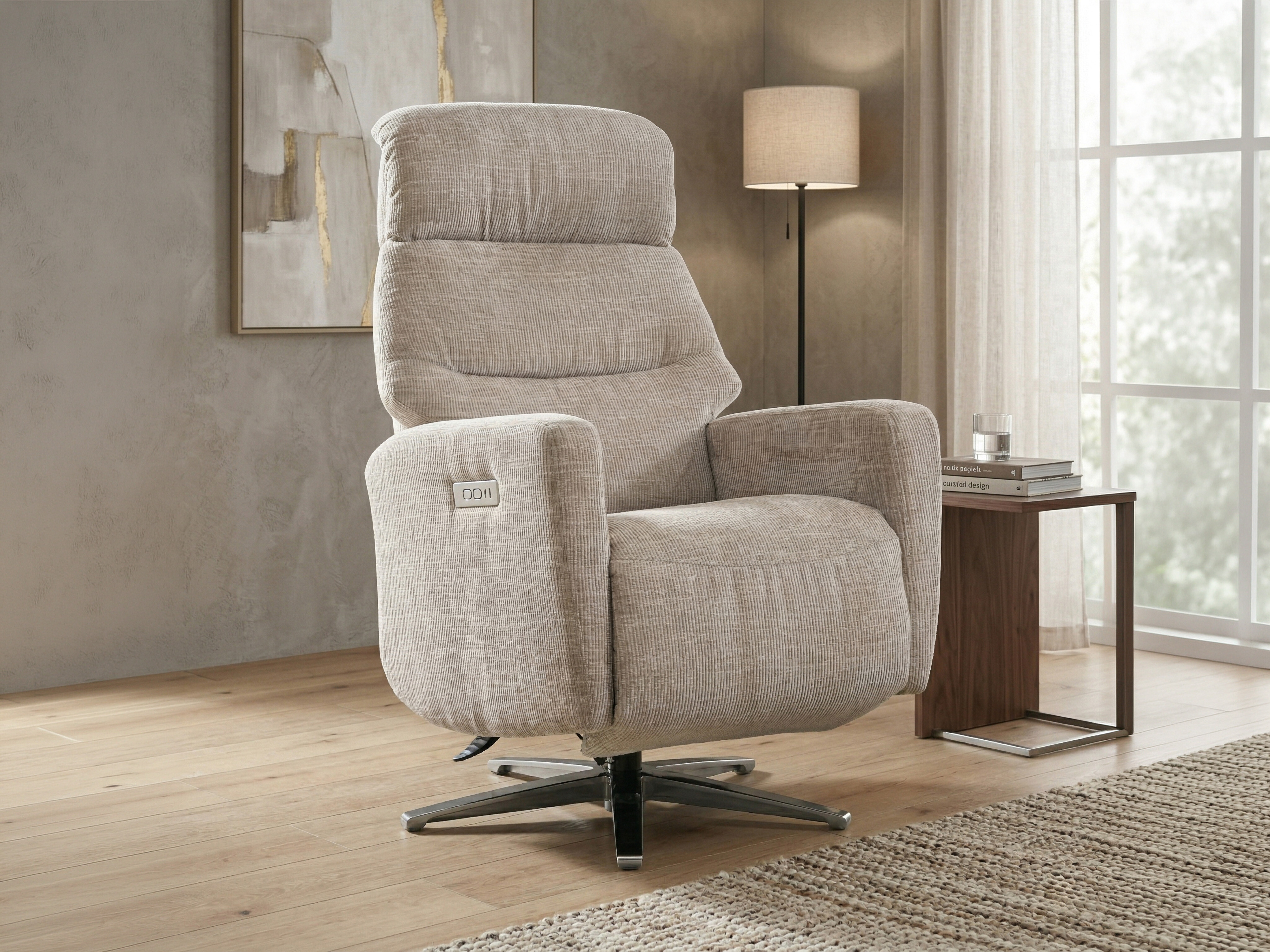 Armchair recliner Anaheim 130 (Light brown)