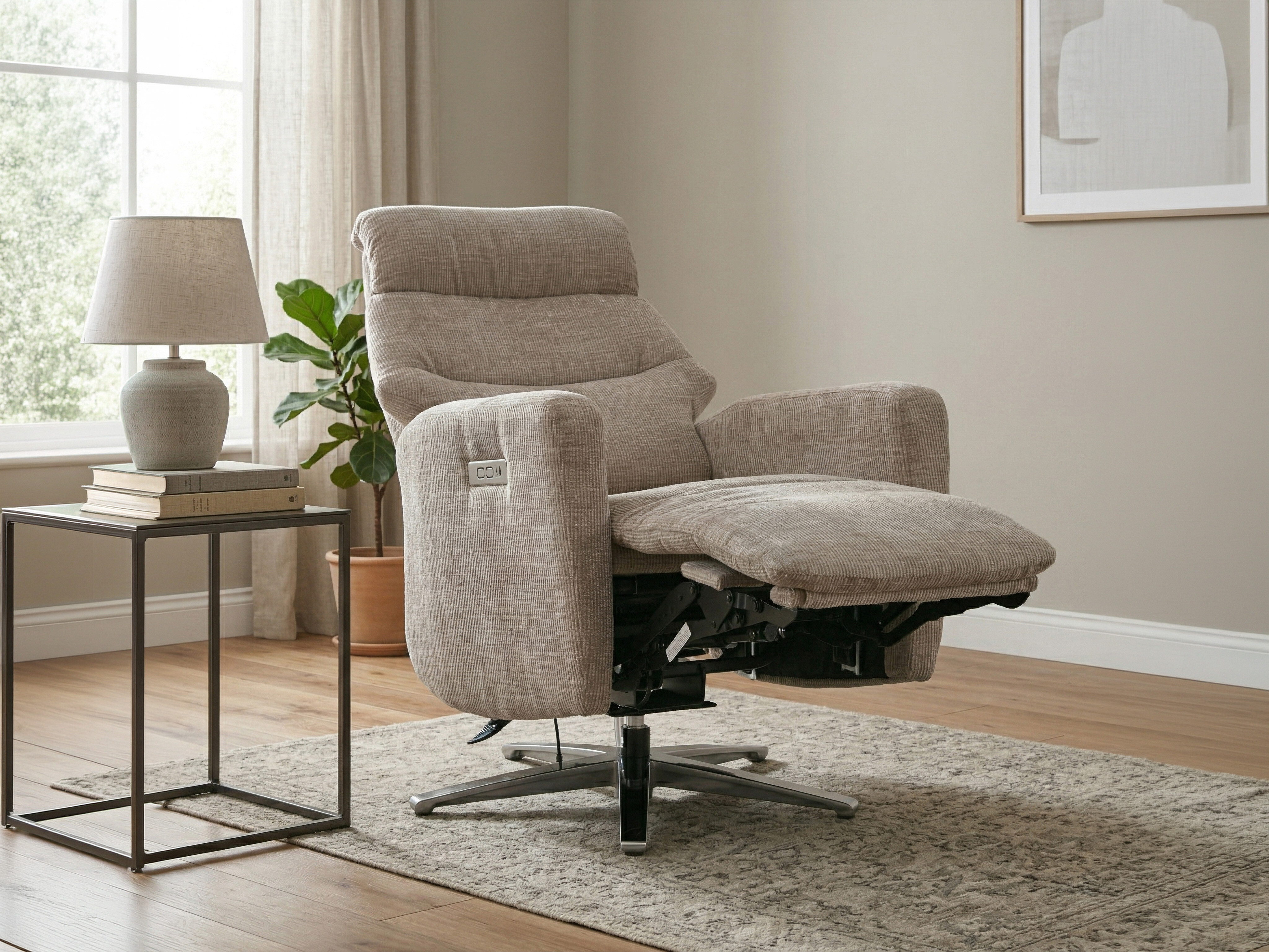 Armchair recliner Anaheim 130 (Light brown)