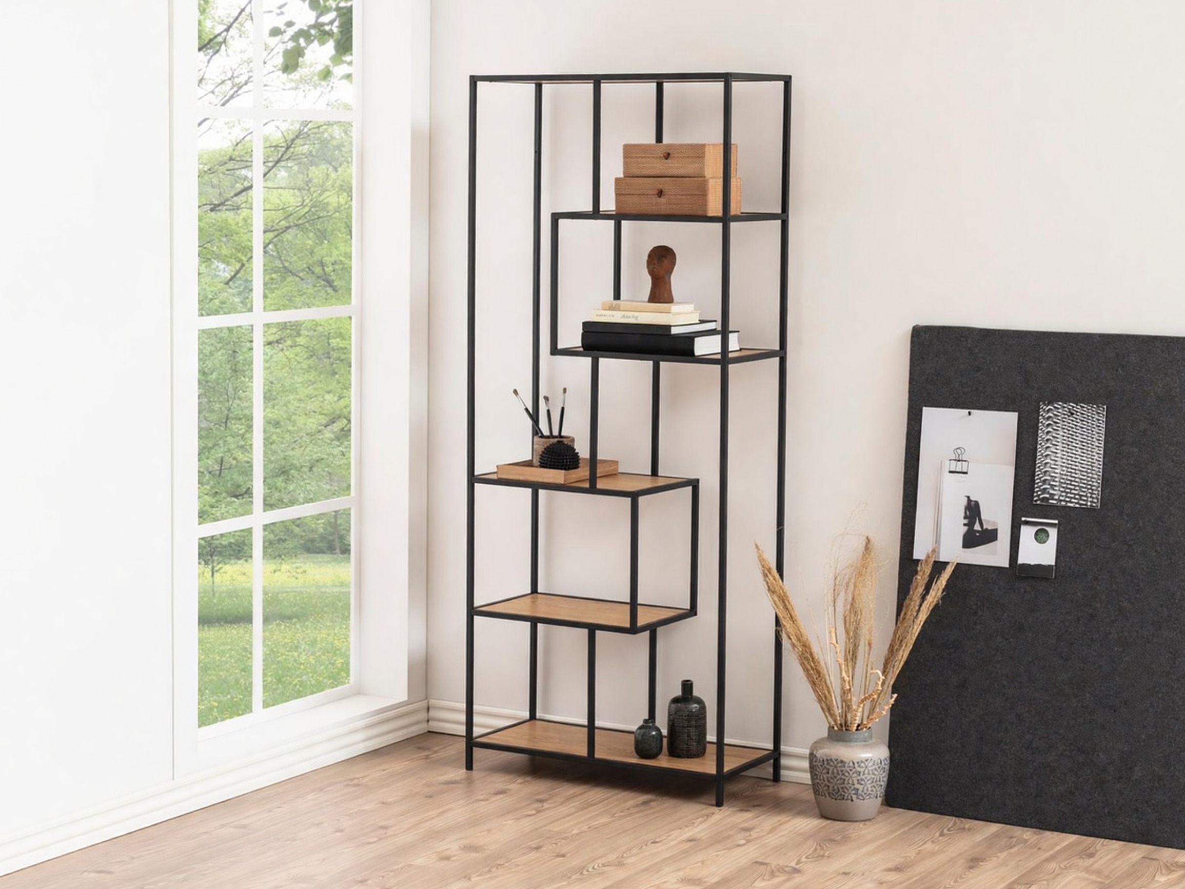 Bookcase Norsica Sevferi 104 (Wild oak + Black)