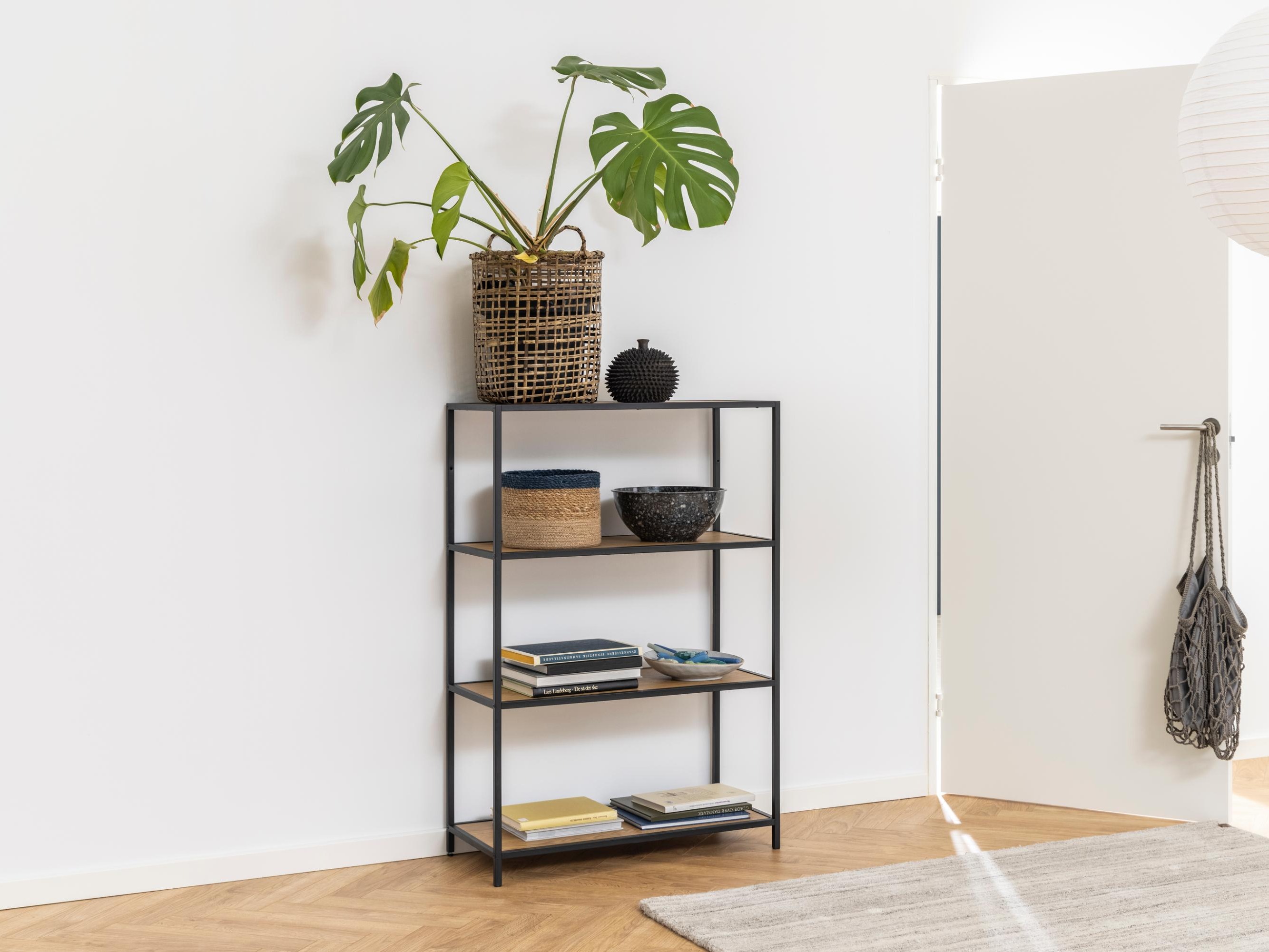 Bookcase Norsica Sevferi 105 (Wild oak + Black)