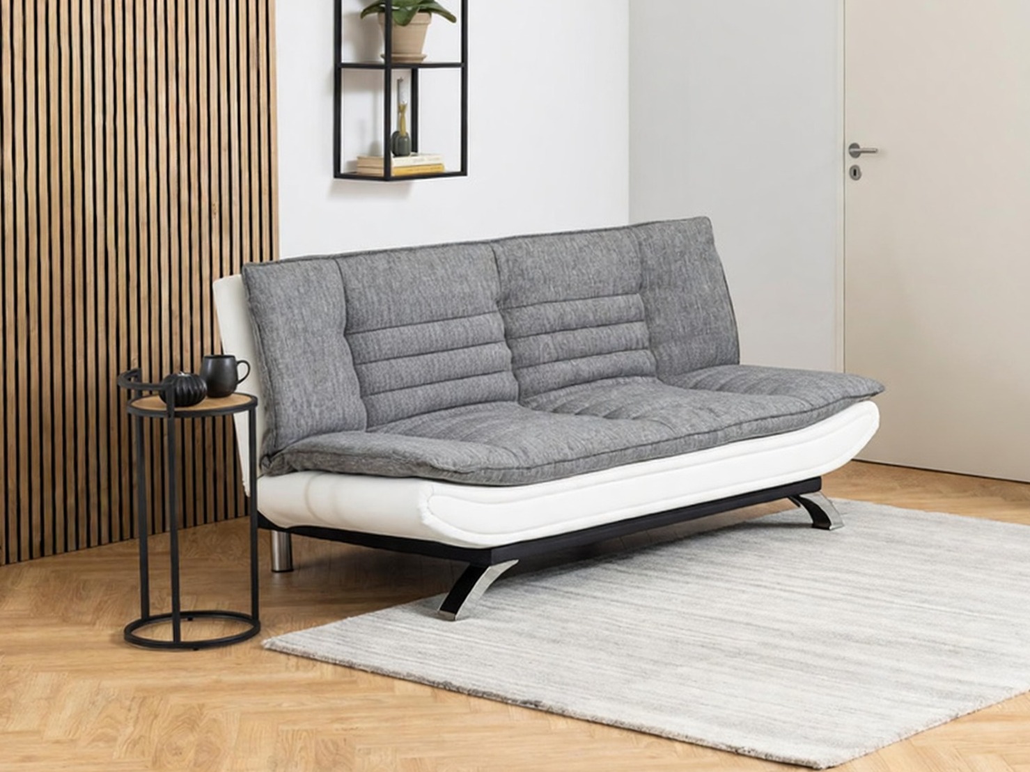 Sofa bed Norsica 228 (White + Light grey)