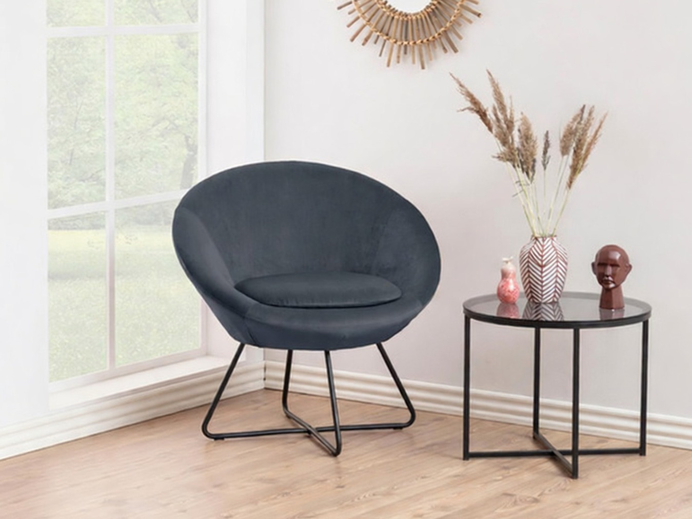 Armchair Norsica 245 (Dark grey + Black)