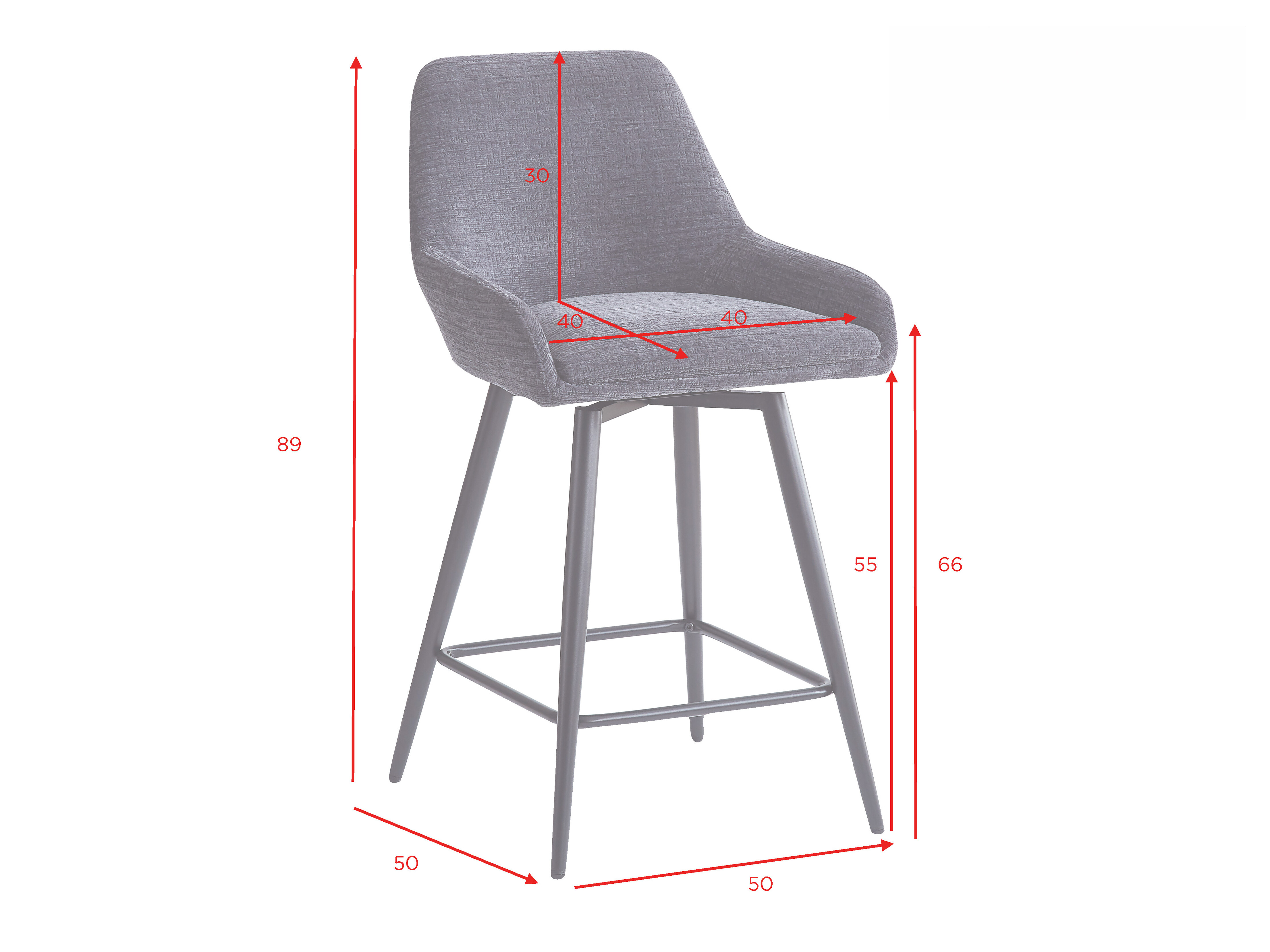 Counter stool Anaheim 132 (Graphite)