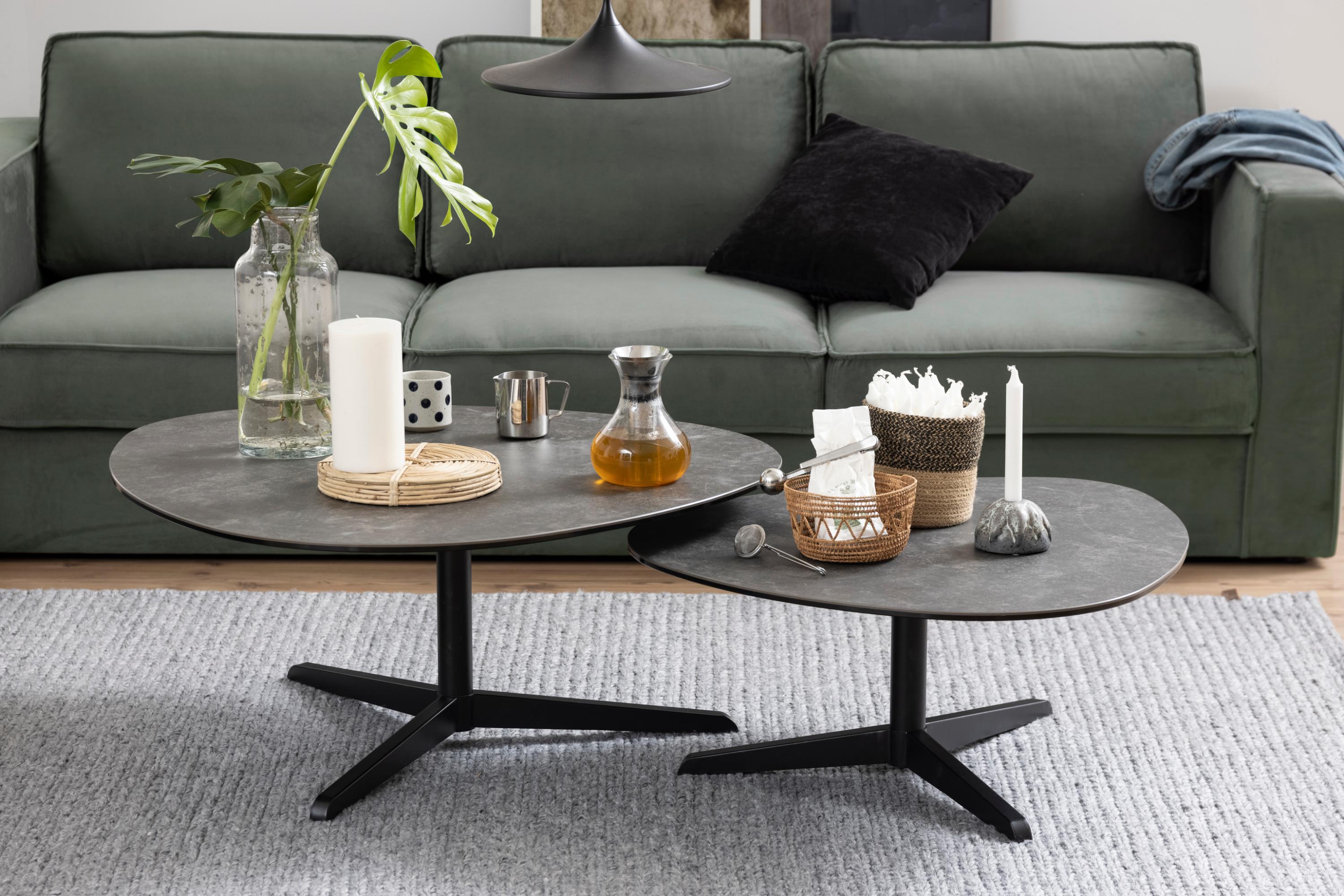 Coffee table Norsica 480 (Black + Dark grey)