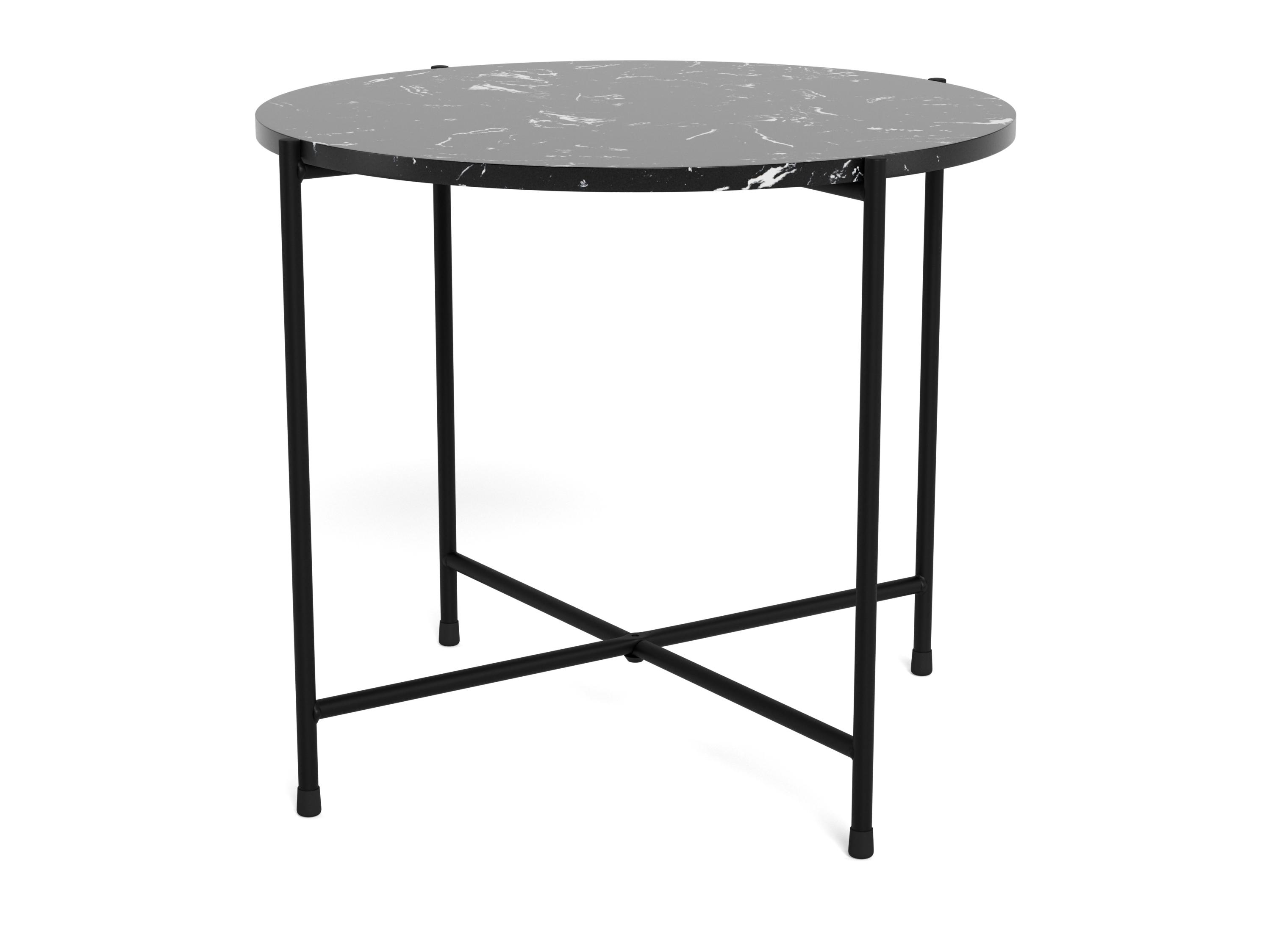 Side table Norsica 608 (Black marble + Black)