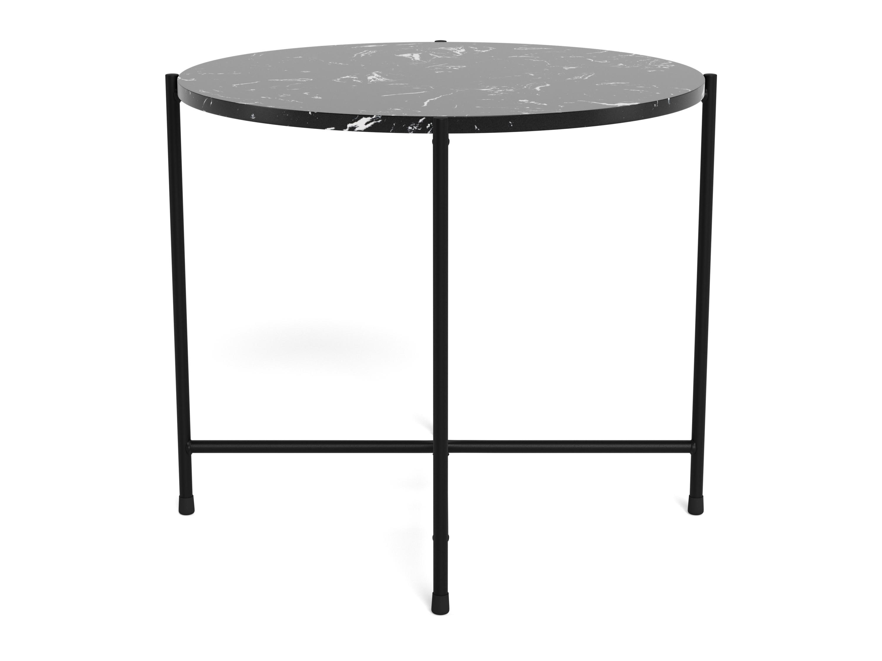 Side table Norsica 608 (Black marble + Black)