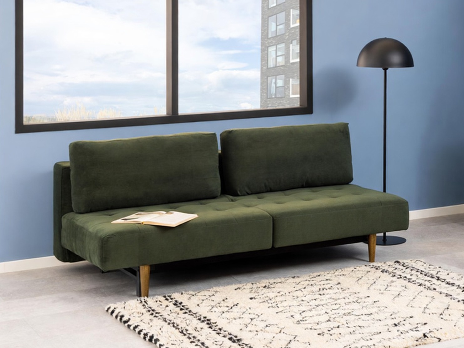 Sofa bed Norsica 491 (Dark green)
