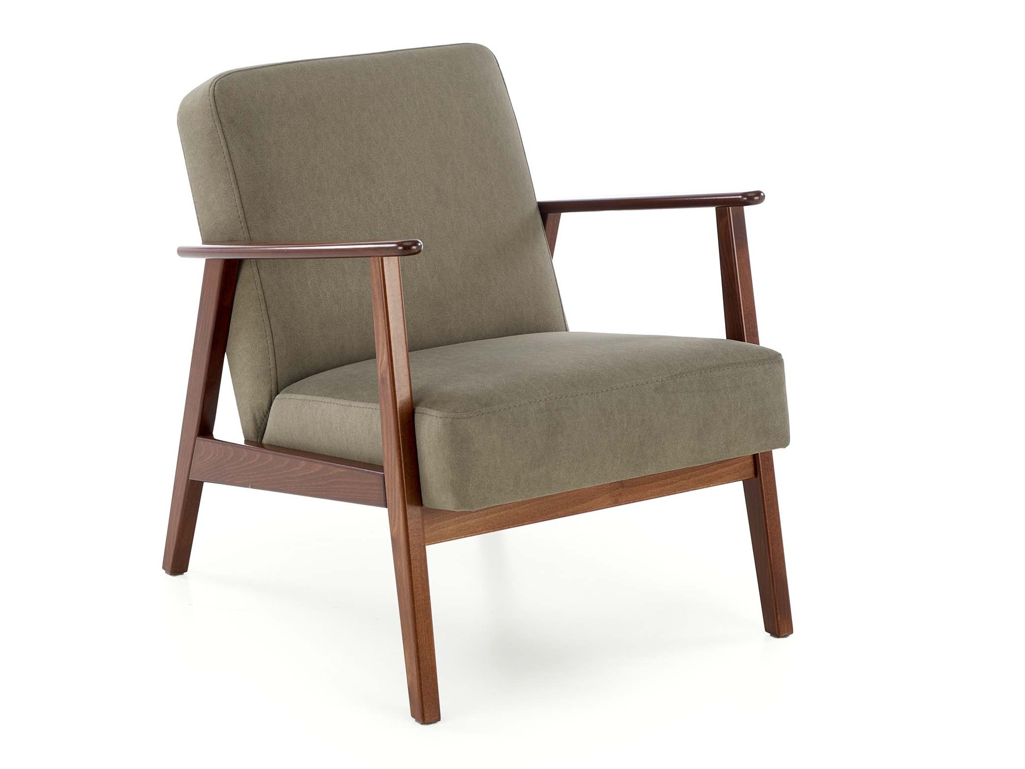 Armchair Houston 2116 (Dark green + Walnut)