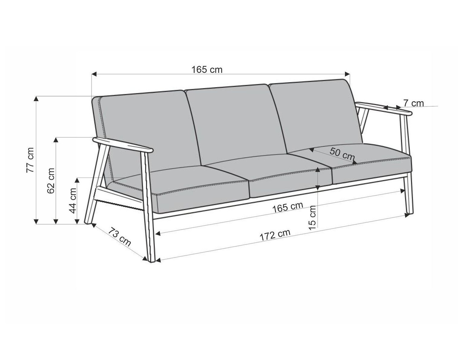 Sofa Houston 2117 (Beige + Walnut)