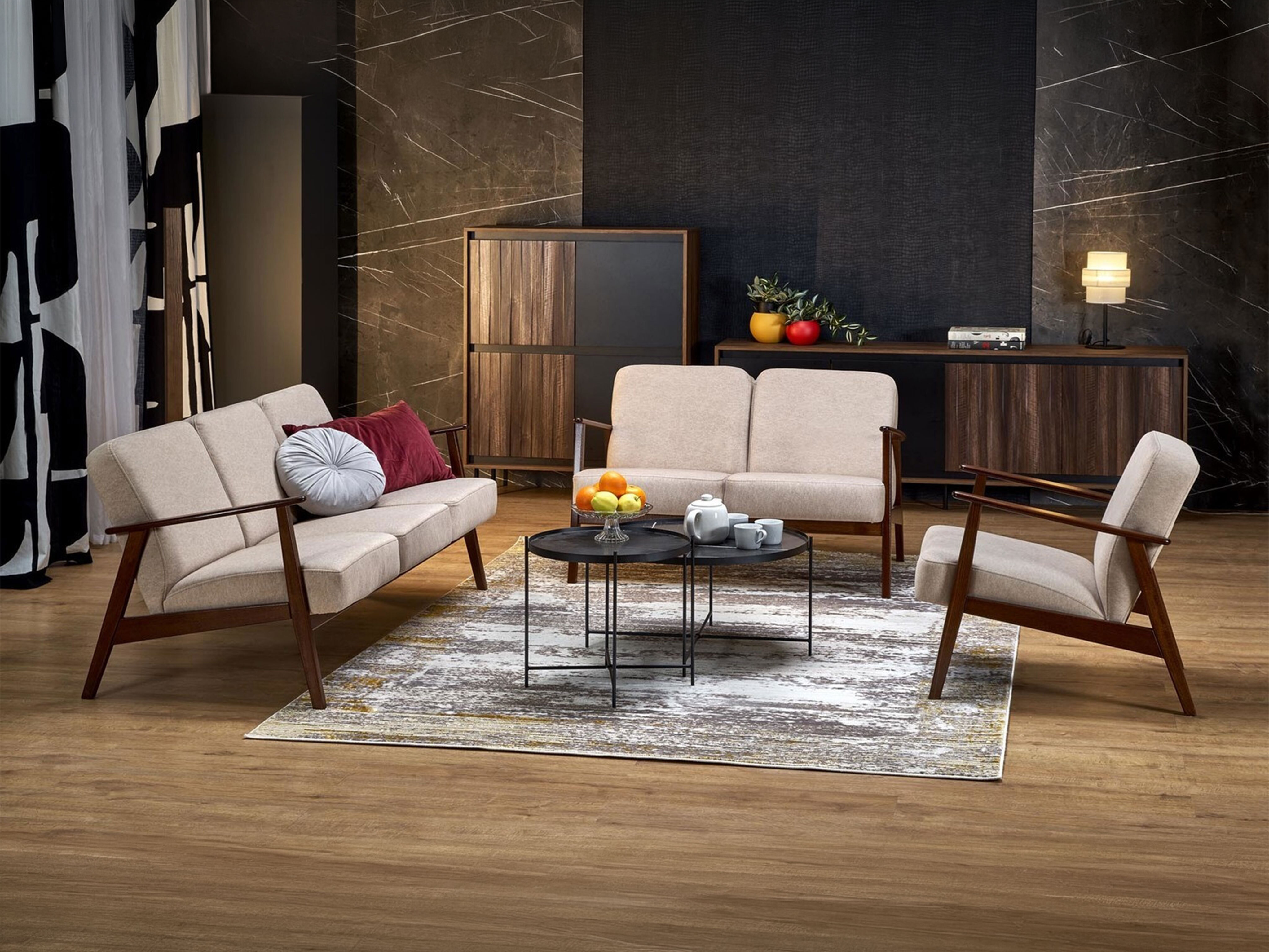 Sofa Houston 2117 (Beige + Walnut)