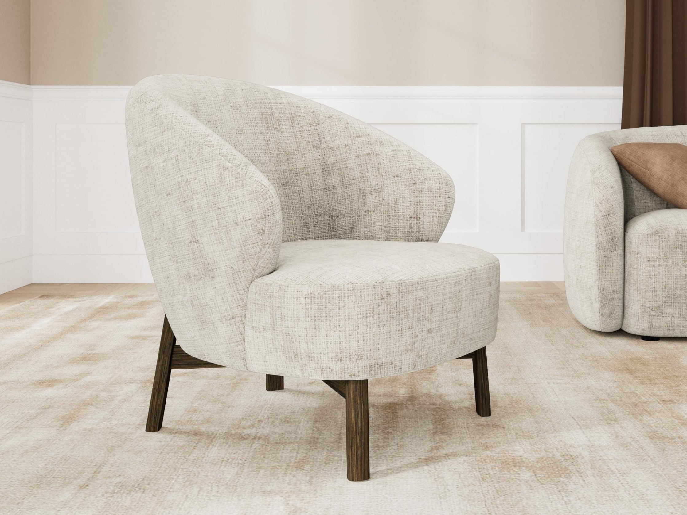 Armchair Norsica 1064 (Beige + Dark oak)