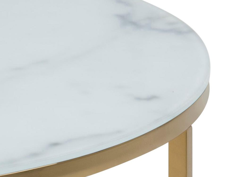 Coffee table Norsica 554 (Golden + White marble)