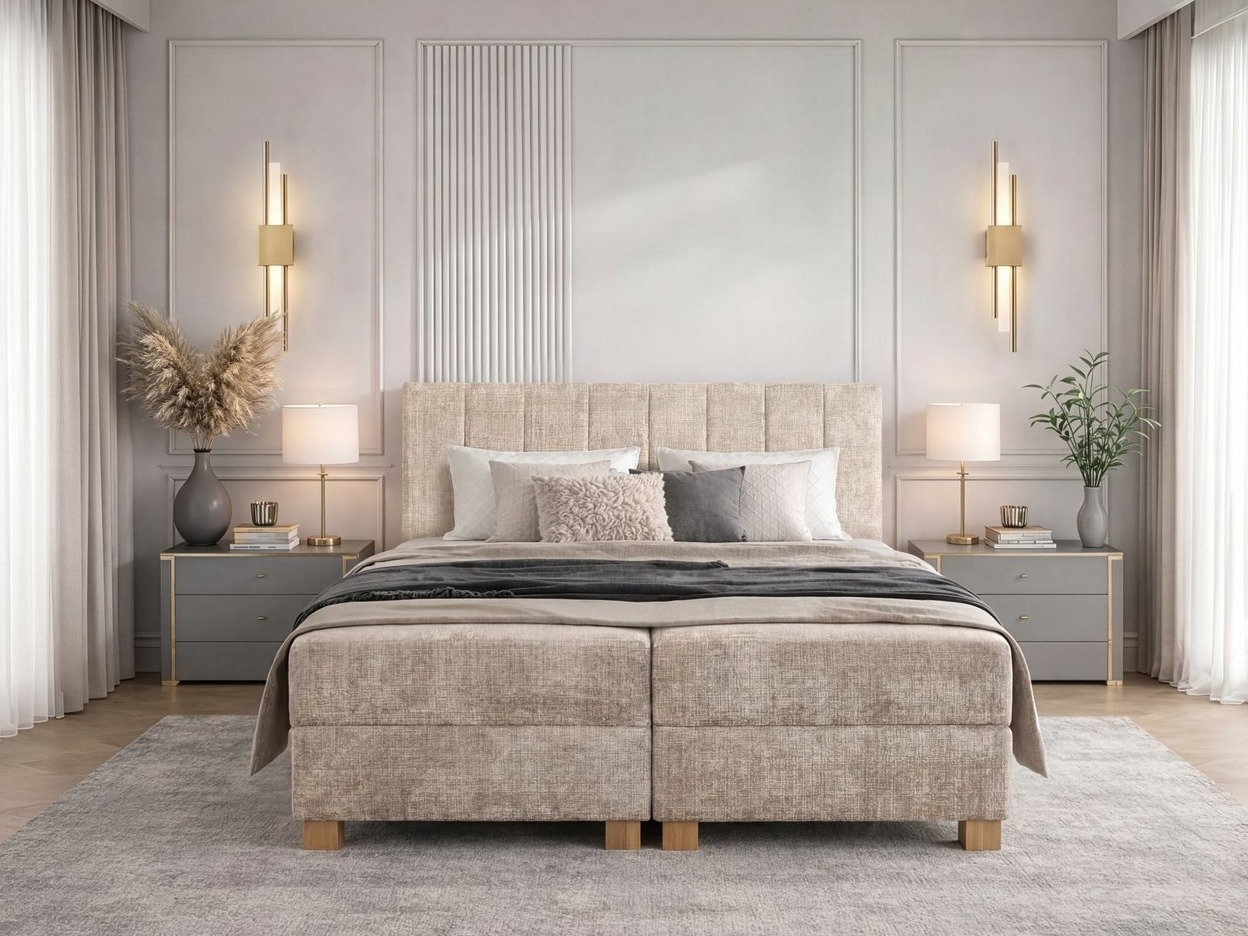 Continental bed Houston 2119 (Beige)