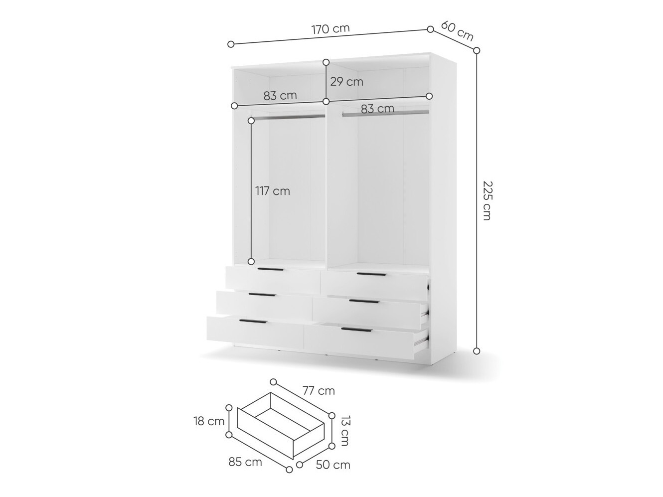 Wardrobe Fresno 182 (White)