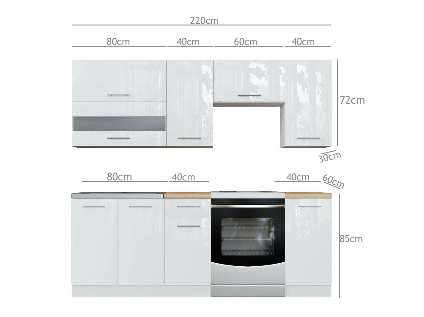 Modular kitchen set Tiffa Grey 104
